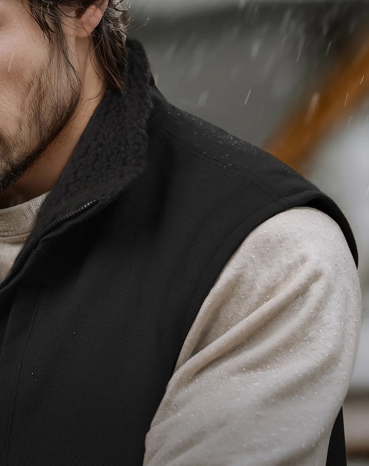 Men’s Insulated Canvas Workwear Mock-Neck Vest for GZ26MCP image 4