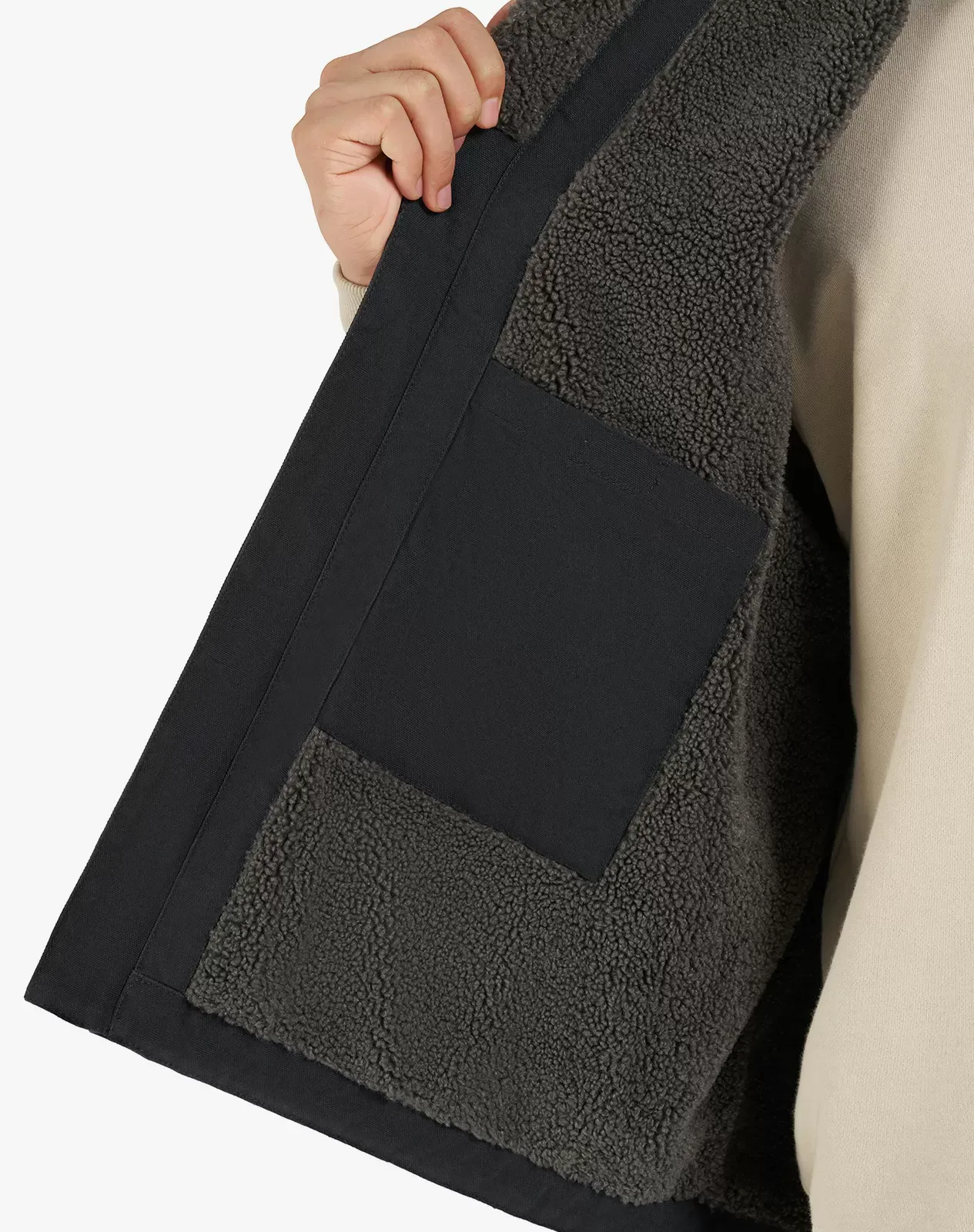 Black Men's Insulated Canvas Workwear Mock-Neck Vest | HISEA