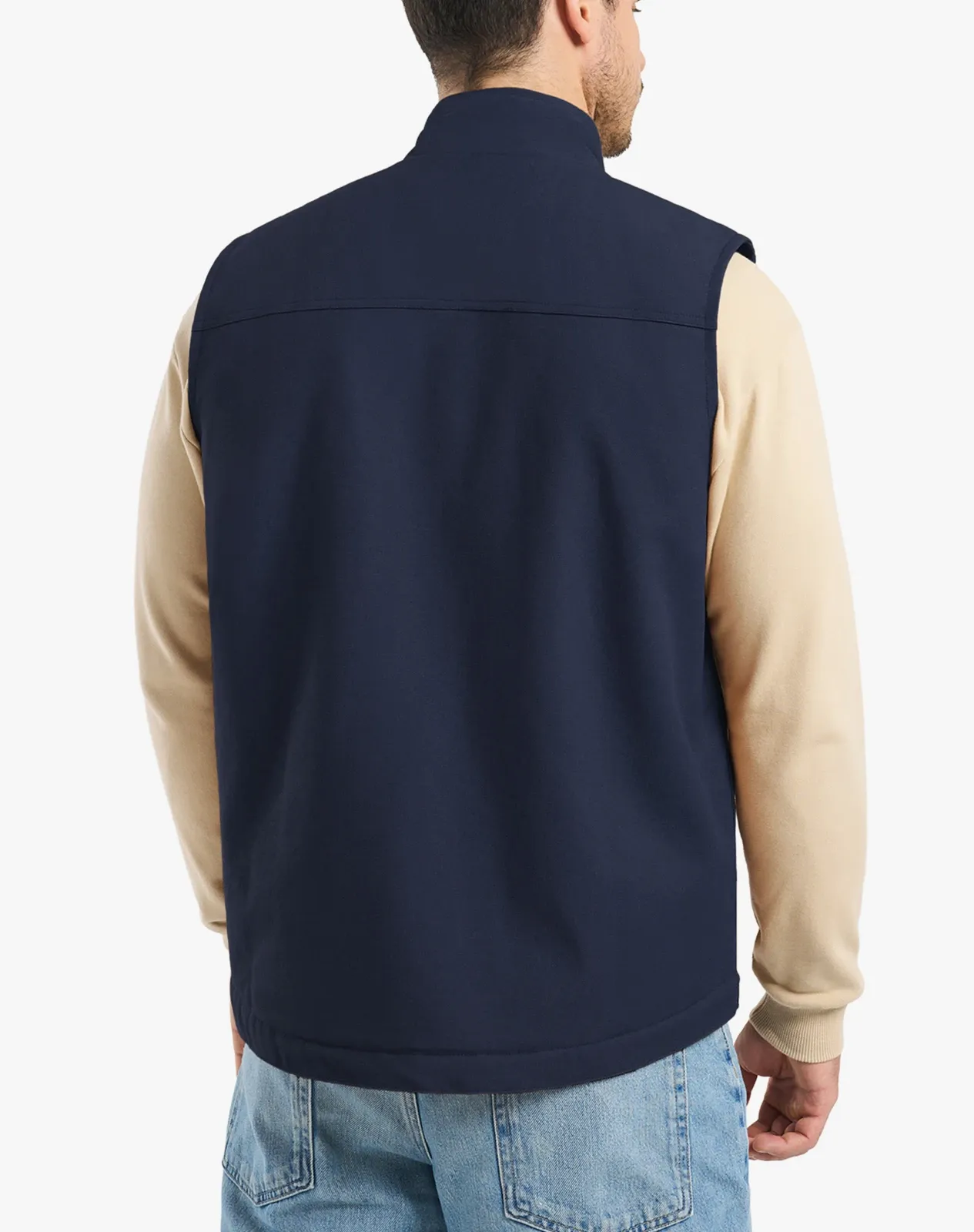 Navy Men’s Insulated Canvas Workwear Mock-Neck Vest for GZ26MCP image 2