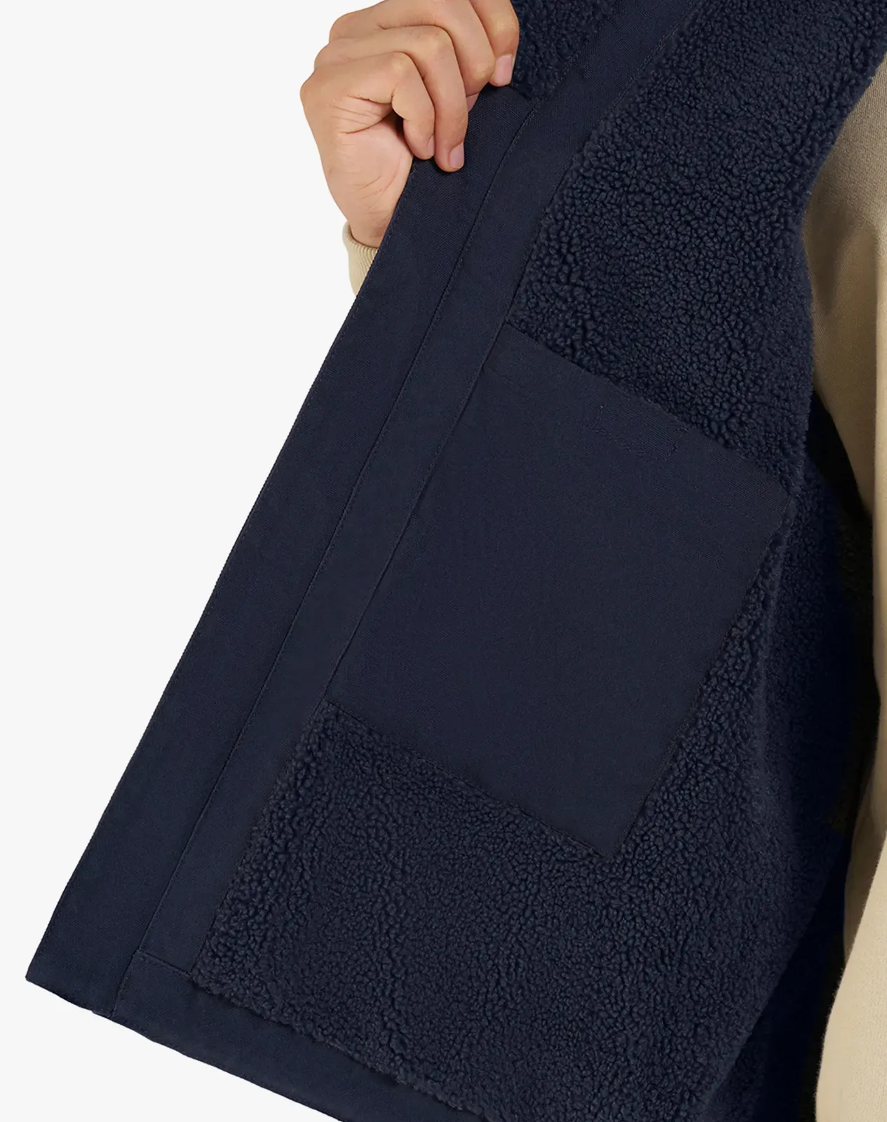 Navy Men’s Insulated Canvas Workwear Mock-Neck Vest for GZ26MCP image 3