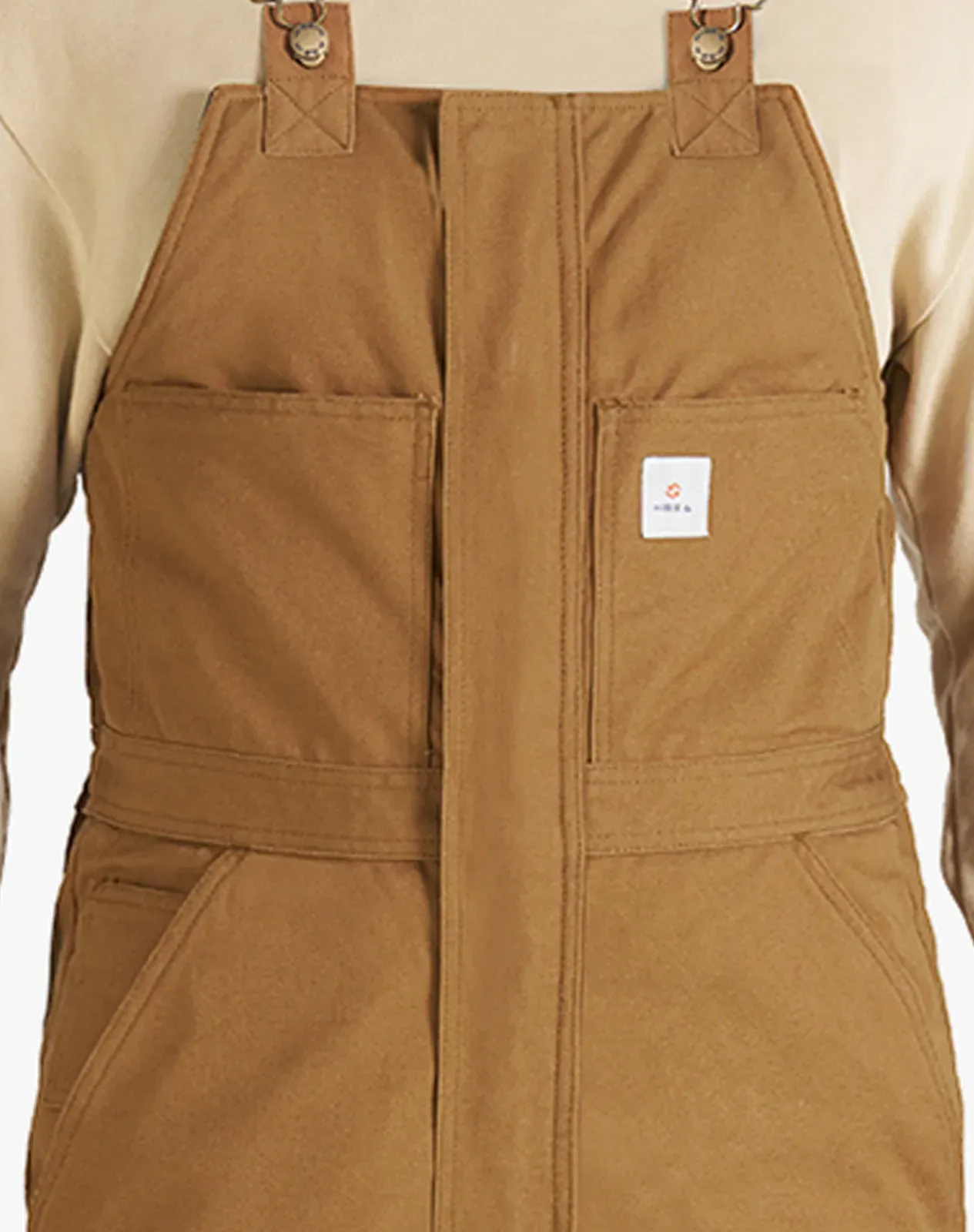 Brown Men's Loose Fit Duck Insulated Canvas Bib Overalls for GZ27MCP image 4
