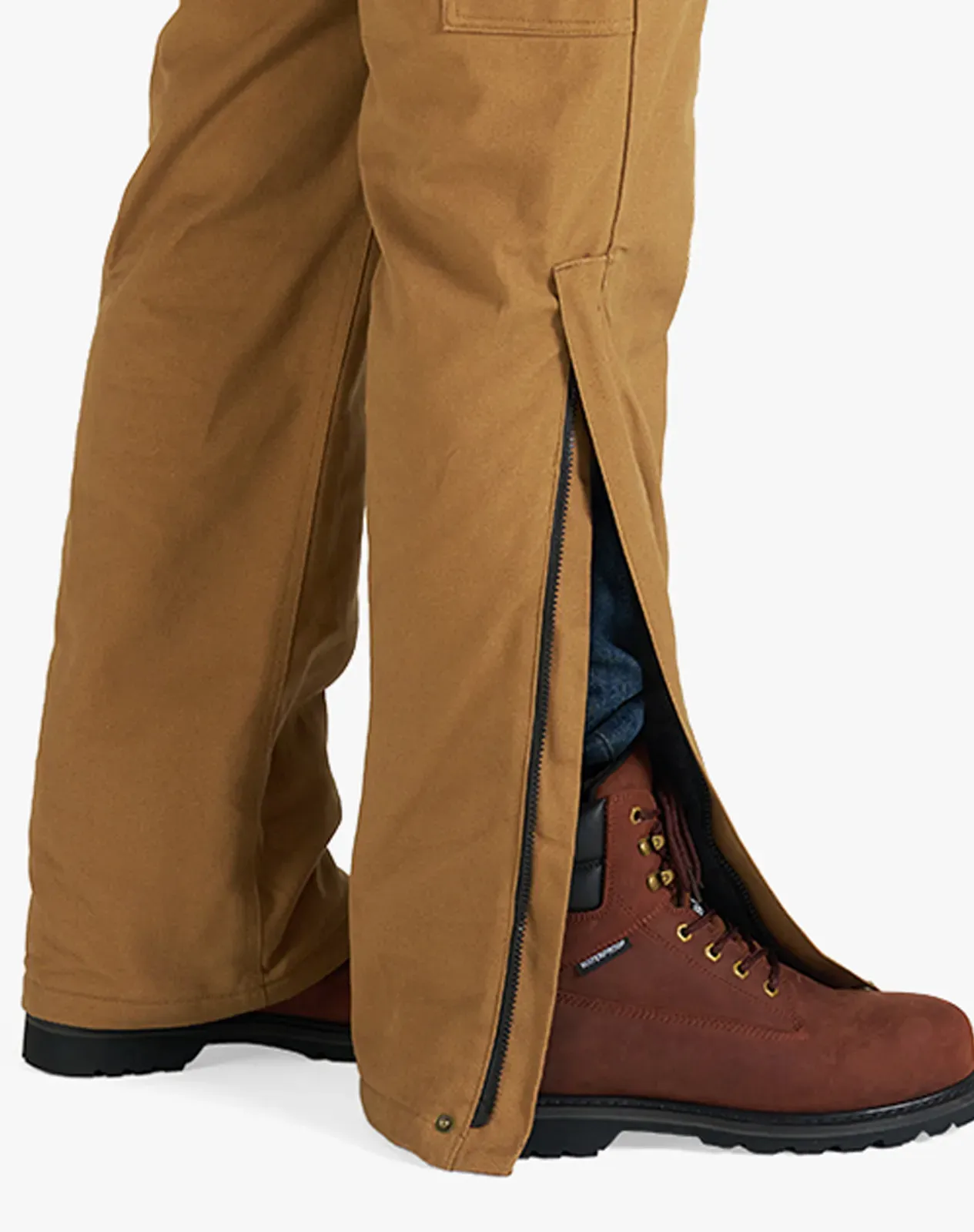 Brown Men's Loose Fit Duck Insulated Canvas Bib Overalls for GZ27MCP image 5