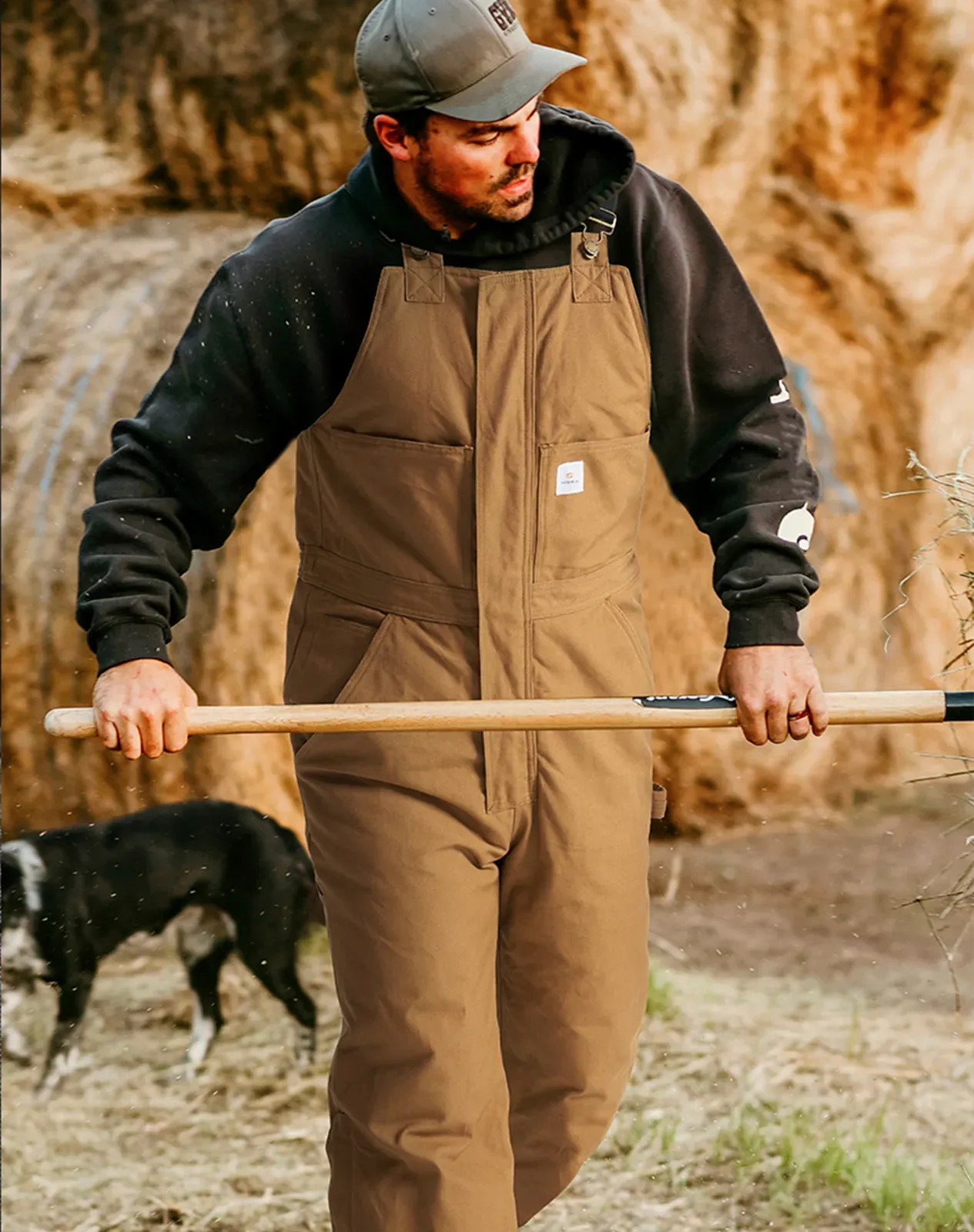 Brown Men's Loose Fit Duck Insulated Canvas Bib Overalls for GZ27MCP image 6