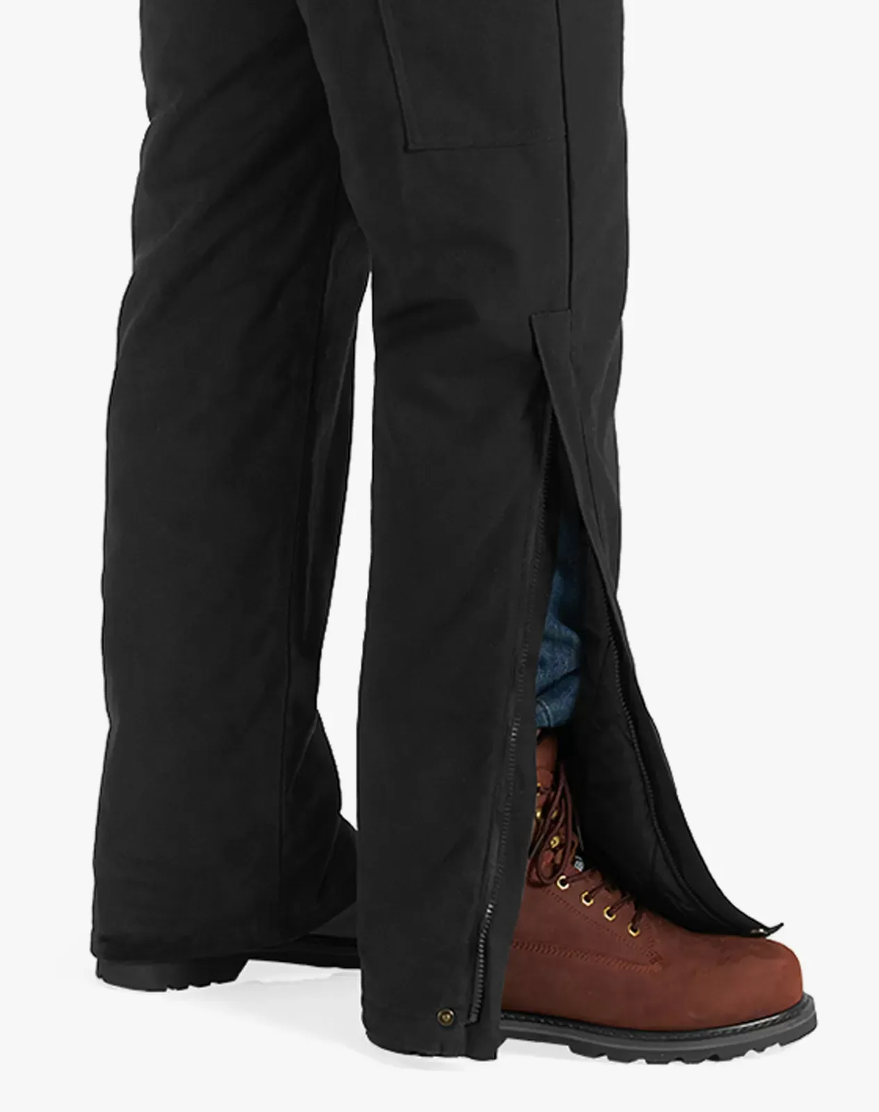 Black Men's Loose Fit Duck Insulated Canvas Bib Overalls for GZ27MCP image 5