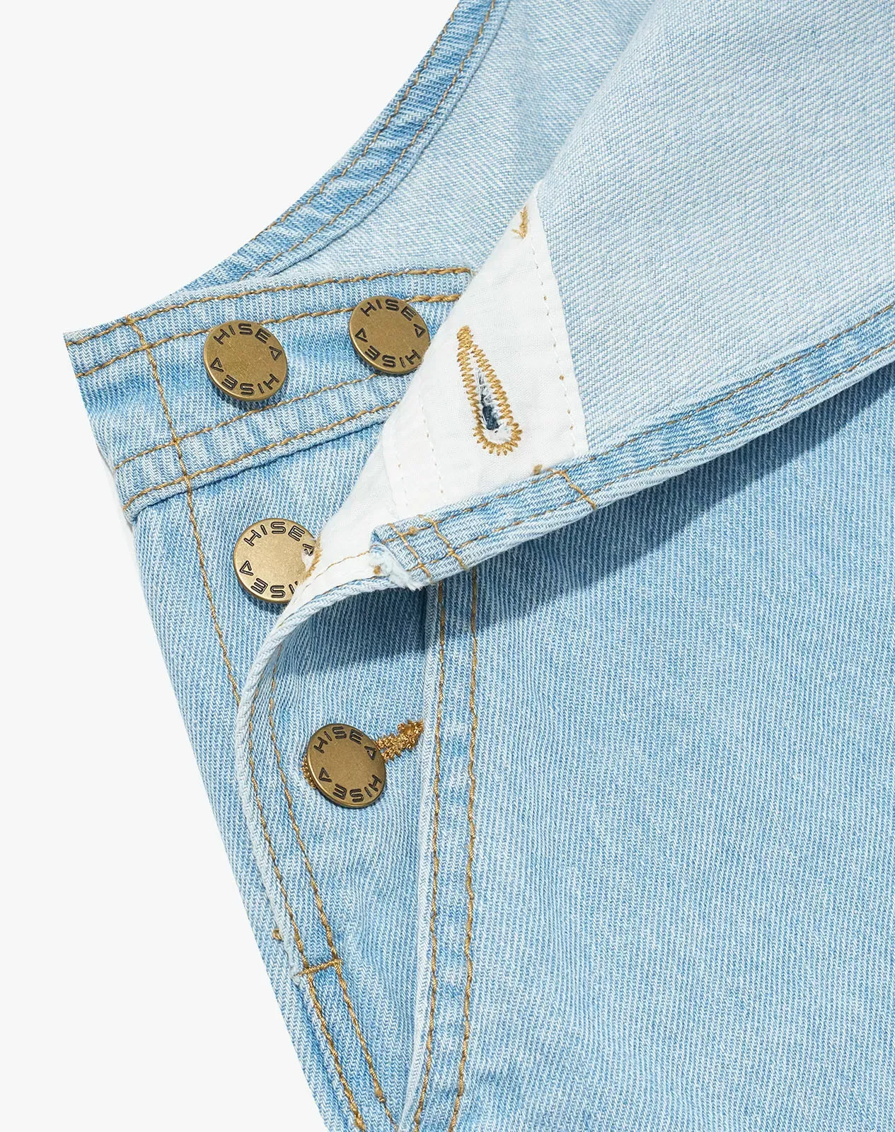 Stone washed blue Women's Relaxed Fit Denim Bib Overall | HISEA