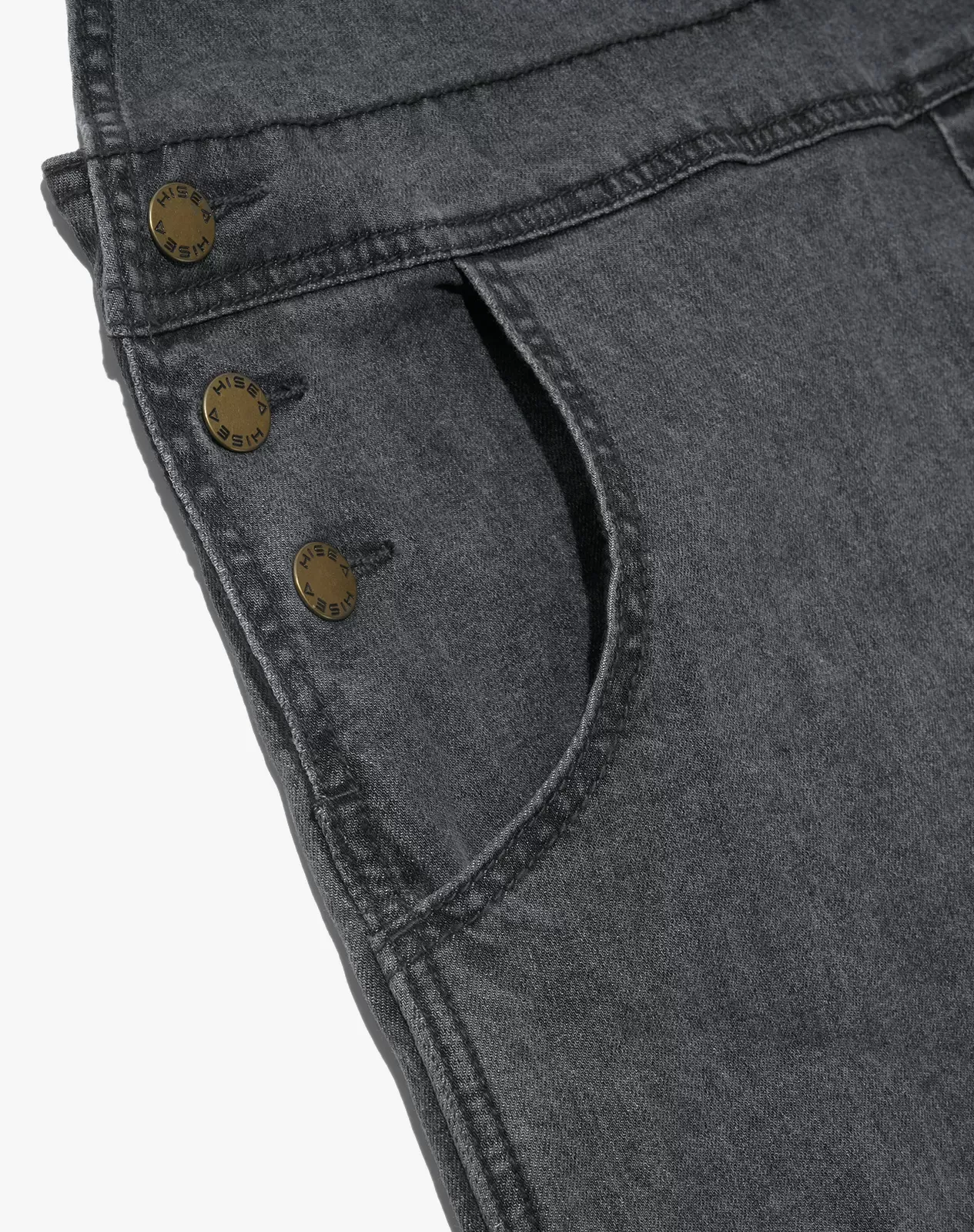 Grey Women's Stretch Denim Bib Overalls for GZ30WCP image 4