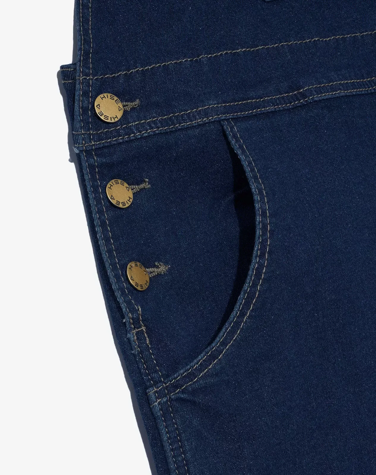 Navy Women's Stretch Denim Bib Overalls Stonewear Flex $49.99 | HISEA