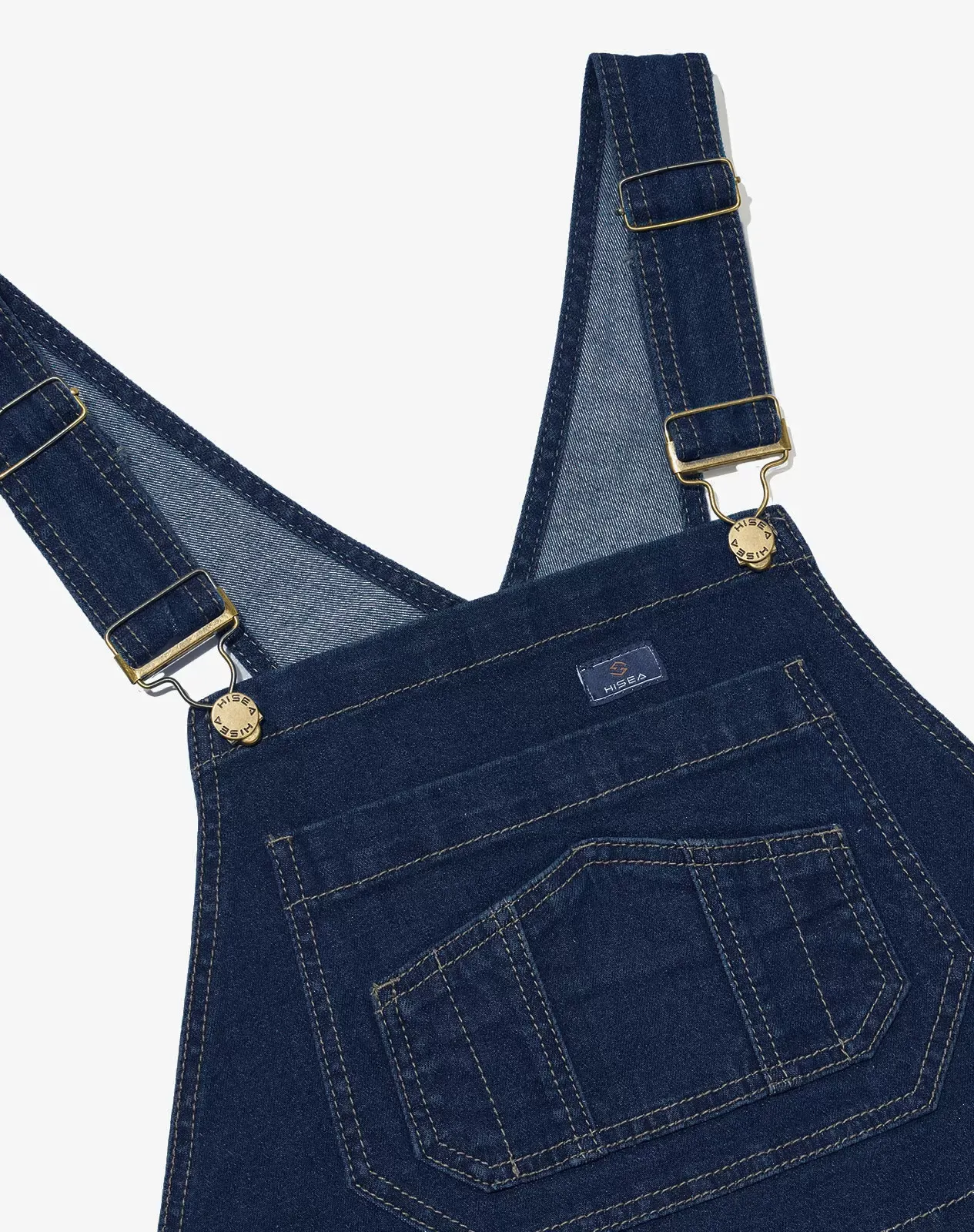 Navy Women's Stretch Denim Bib Overalls Stonewear Flex $49.99 | HISEA