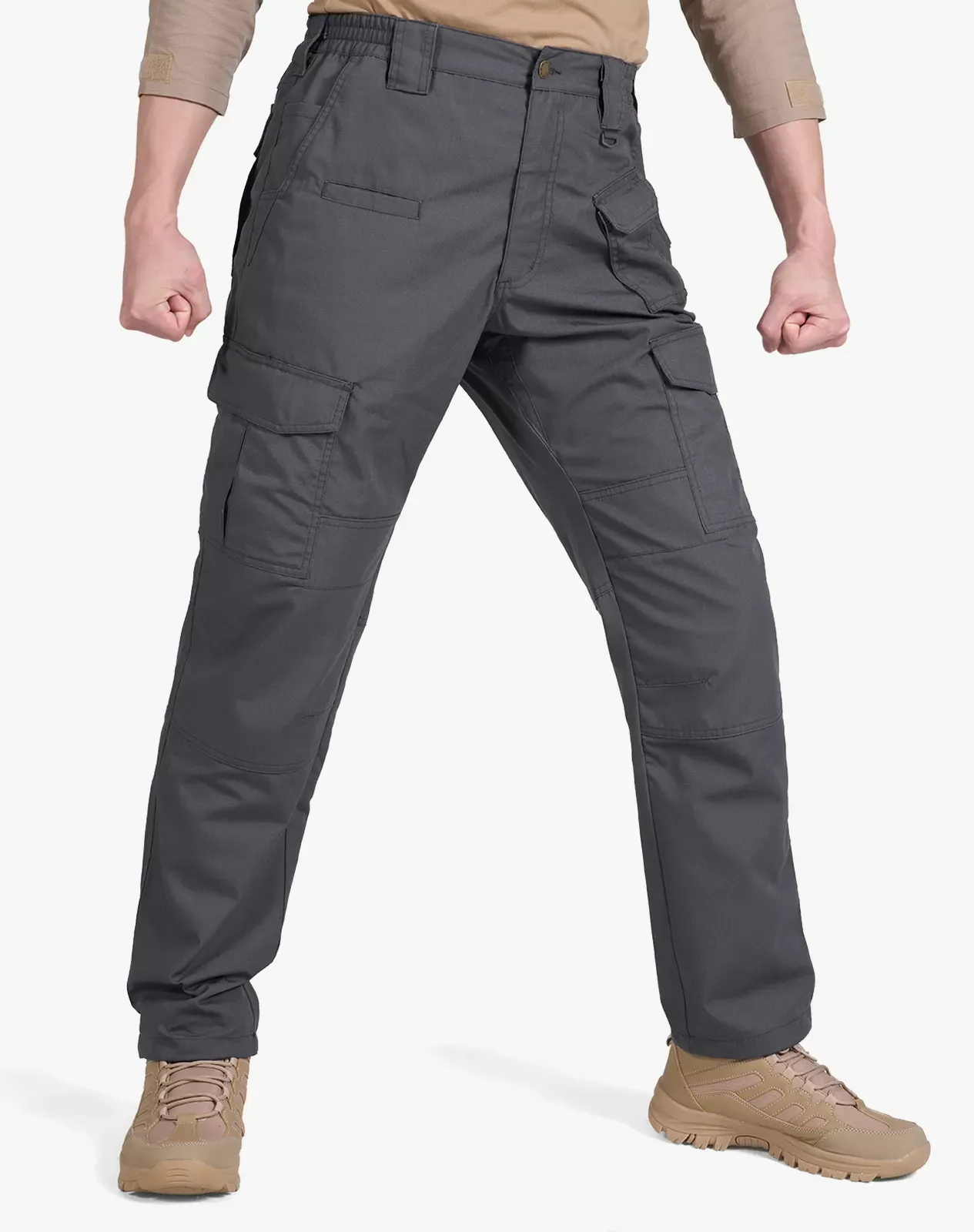Grey Men's Tactical Pants Relaxed Fit HISEA