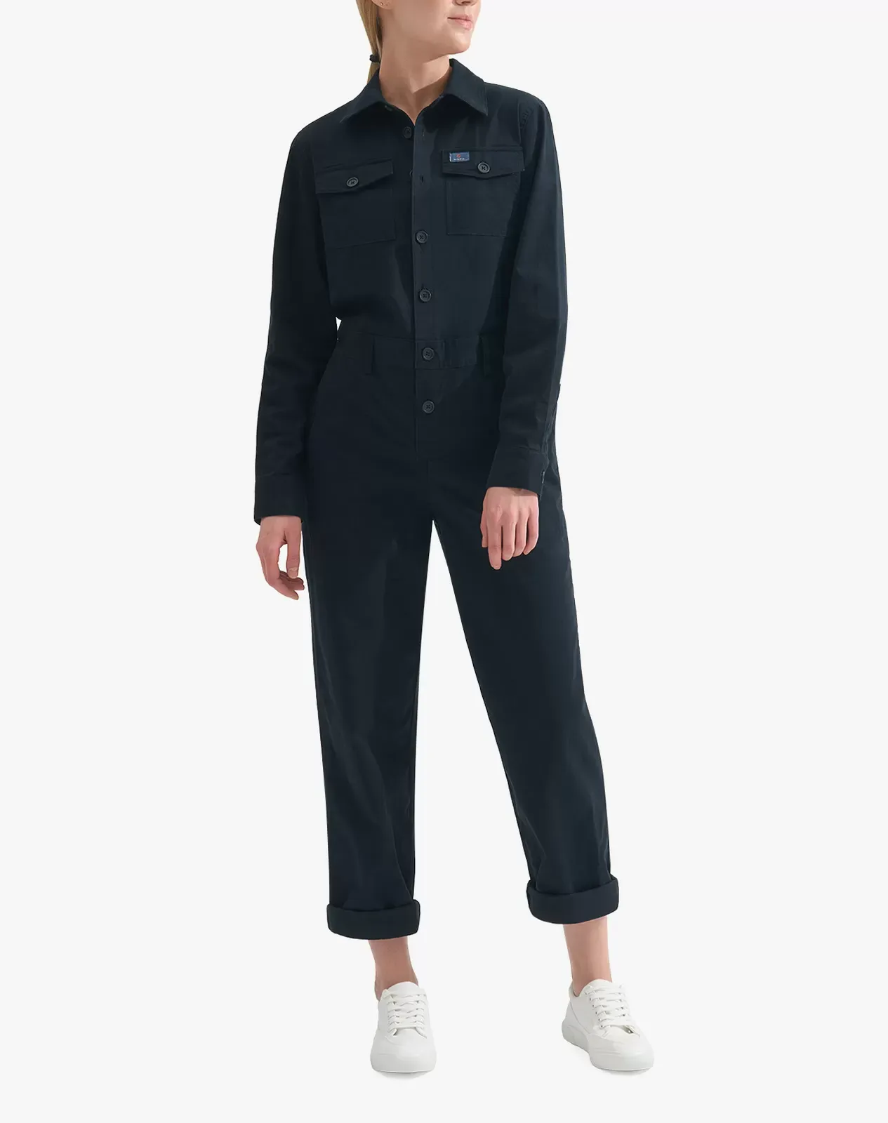 Navy Women's Relaxed Fit Flexible Long Sleeve Coveralls | HISEA