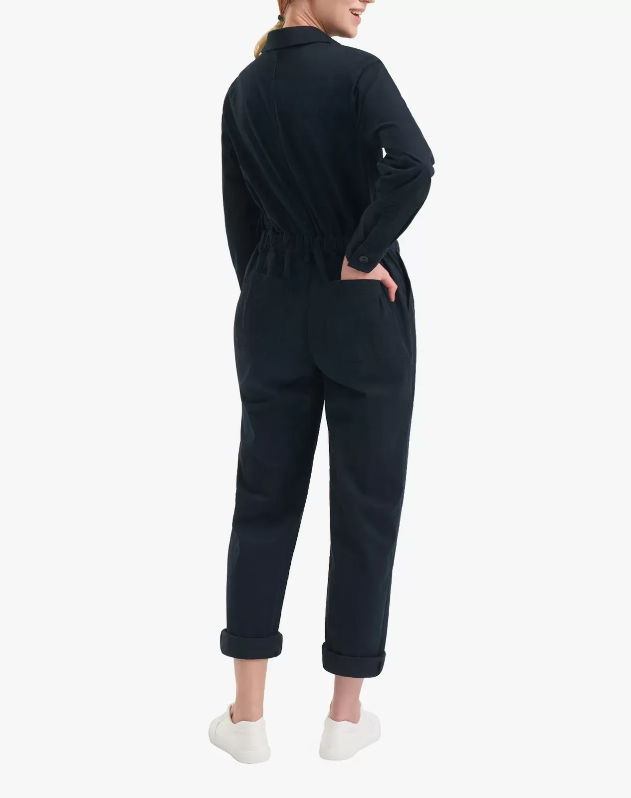 Navy Women's Relaxed Fit Flexible Long Sleeve Coveralls | HISEA