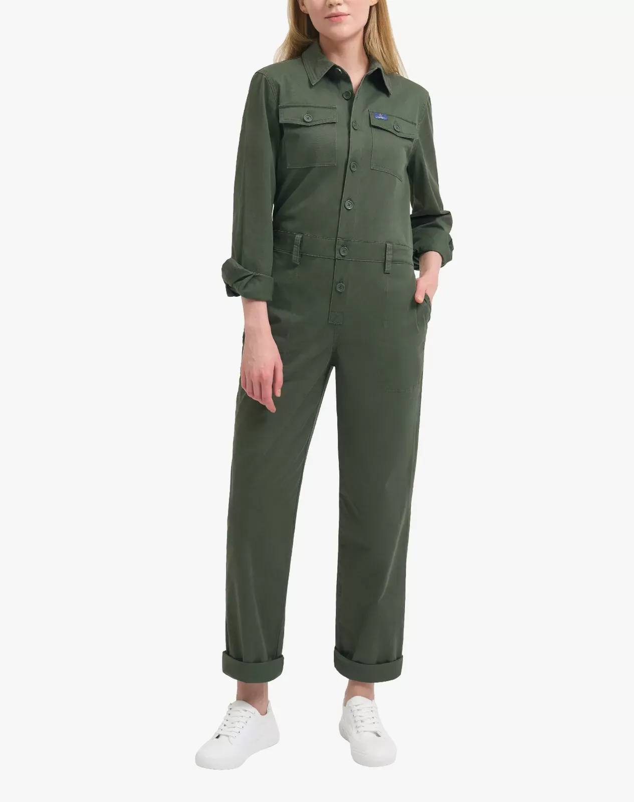Green Women's Relaxed Fit Flexible Long Sleeve Coveralls | HISEA