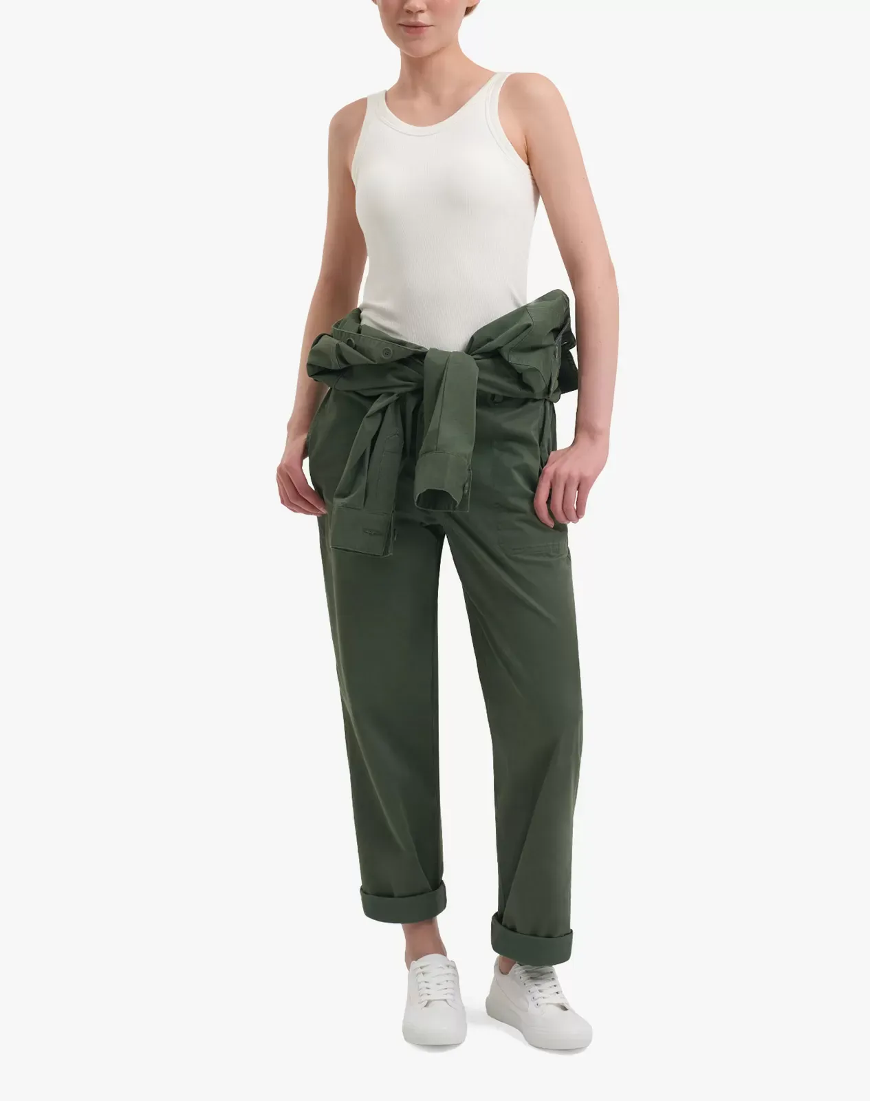 Green Women's Relaxed Fit Flexible Long Sleeve Coveralls for GZ32WCP image 5