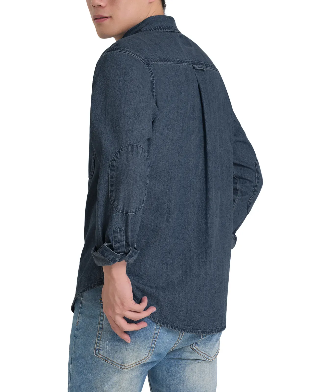 Dark navy Men's Regular Fit Denim Button-Up Shirt for GZ34MCP image 2