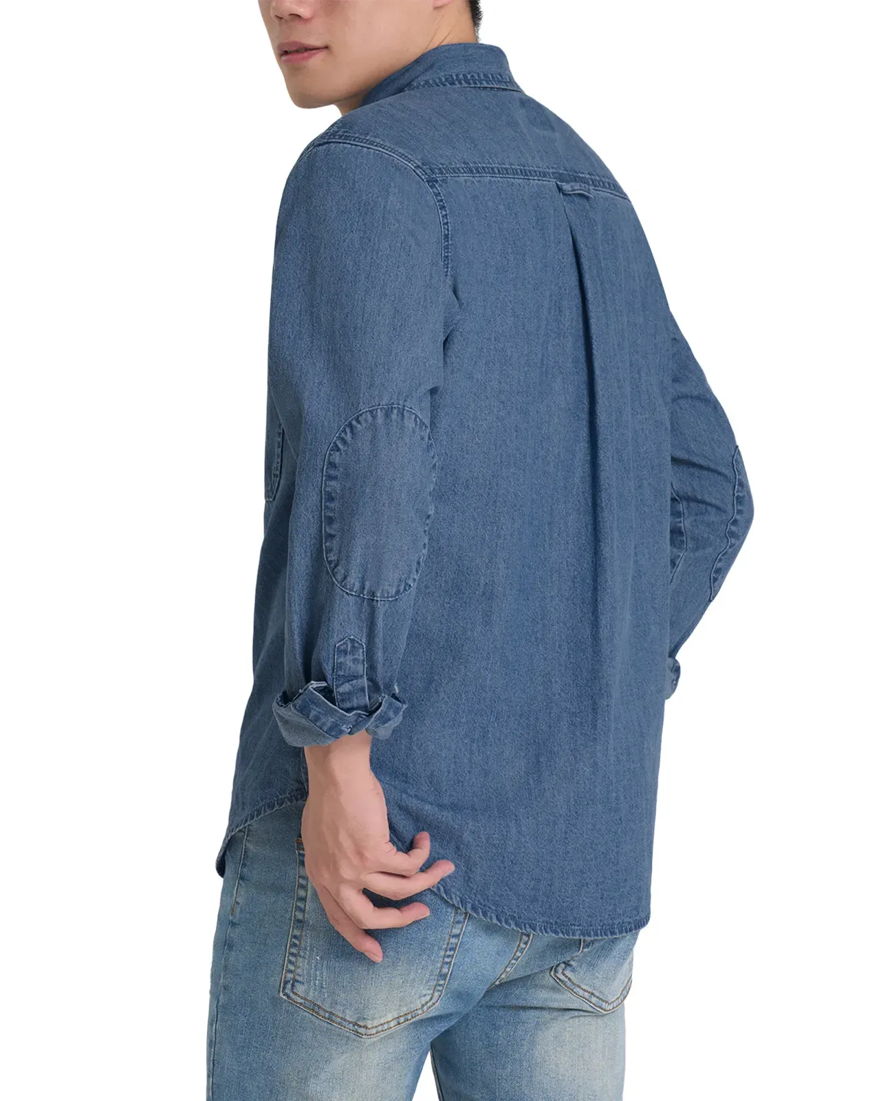 Men's Regular Fit Denim Button-Up Shirt for GZ34MCP image 2
