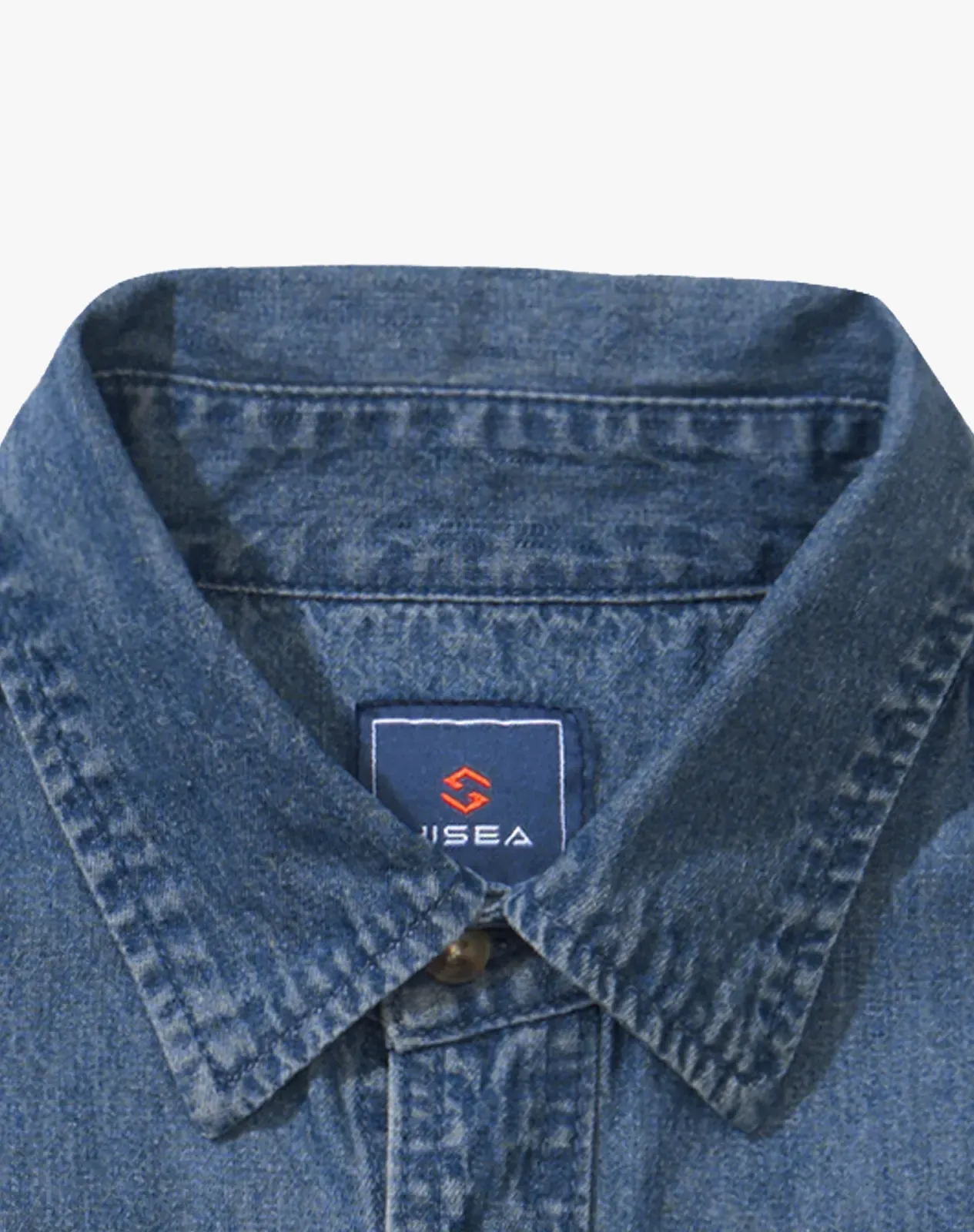 Blue Men's Regular Fit Denim Button-Up Shirt for GZ34MCP image 3