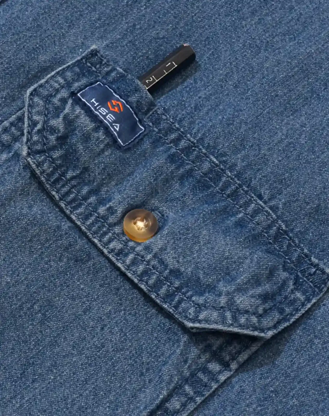 Men's Regular Fit Denim Button-Up Shirt for GZ34MCP image 4