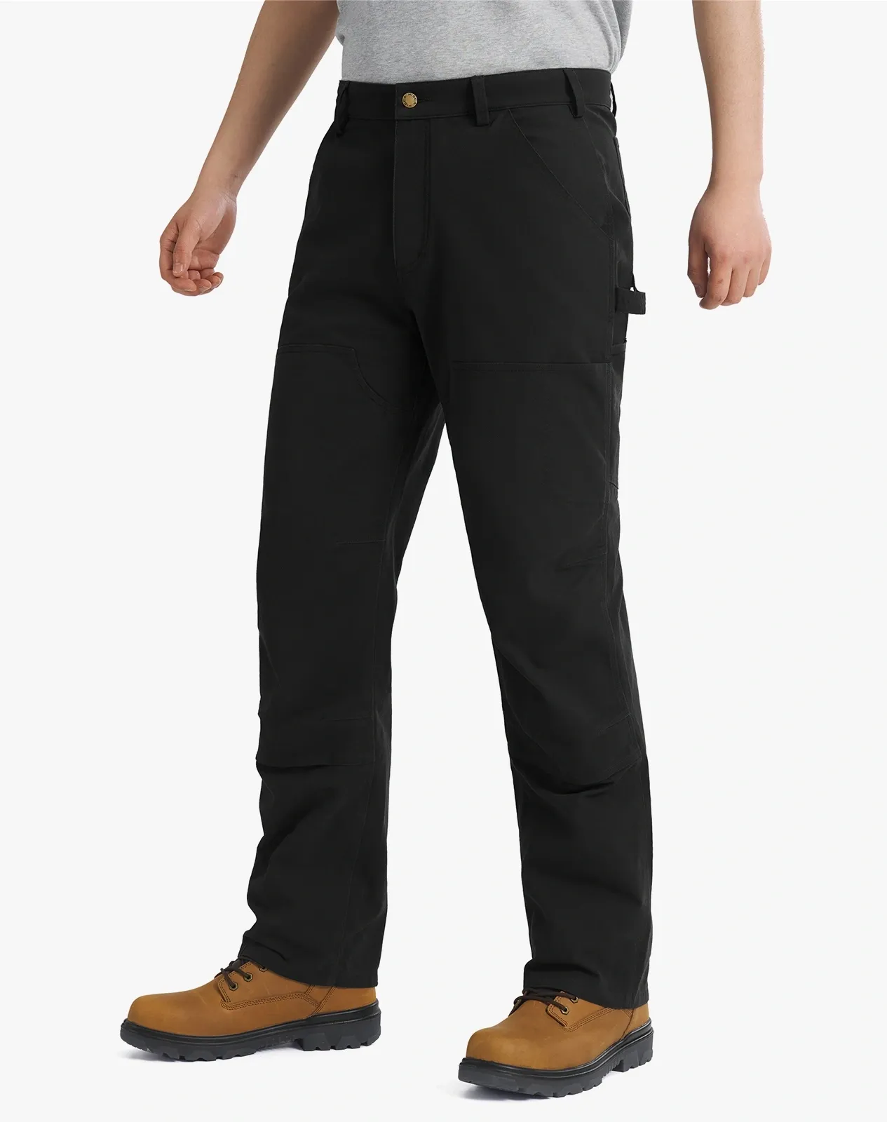 Black Men's Cotton Multi-Pocket Work Pants for GZ35MCP image 2