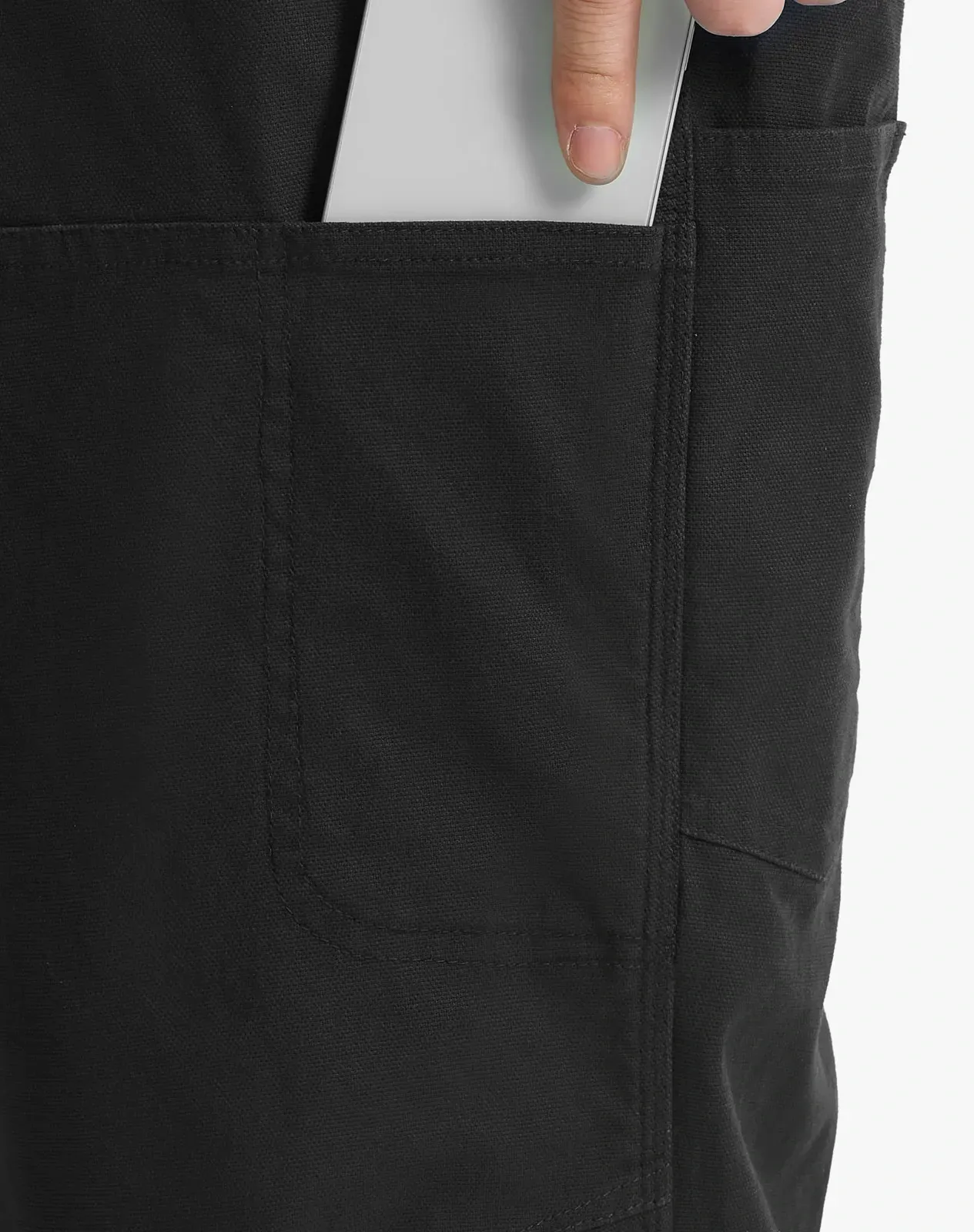 Black Men's Cotton Multi-Pocket Work Pants for GZ35MCP image 6