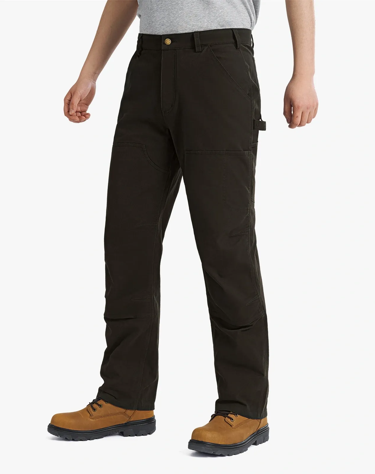 Brown Men's Cotton Multi-Pocket Work Pants for GZ35MCP image 2