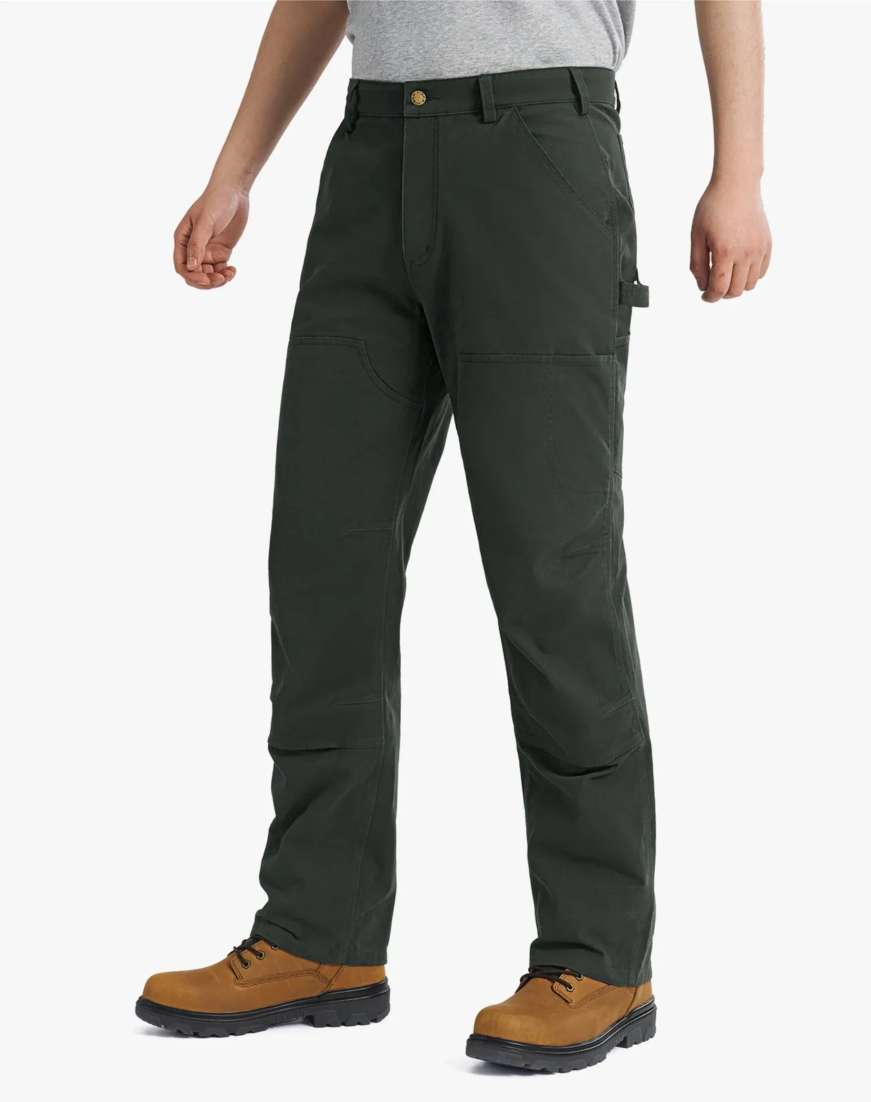 Green Men's Cotton Multi-Pocket Work Pants for GZ35MCP image 2