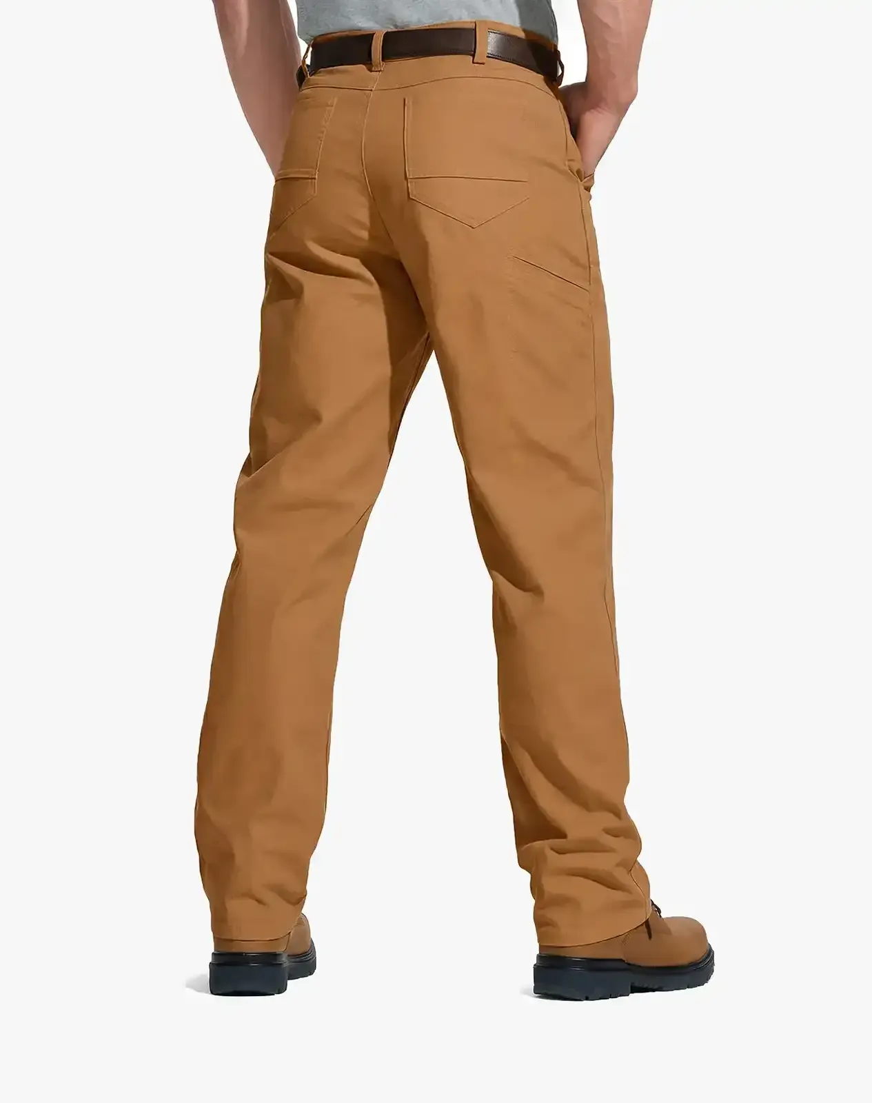 Brown Men's Basic Cotton Work Pants for GZ36MCP image 2