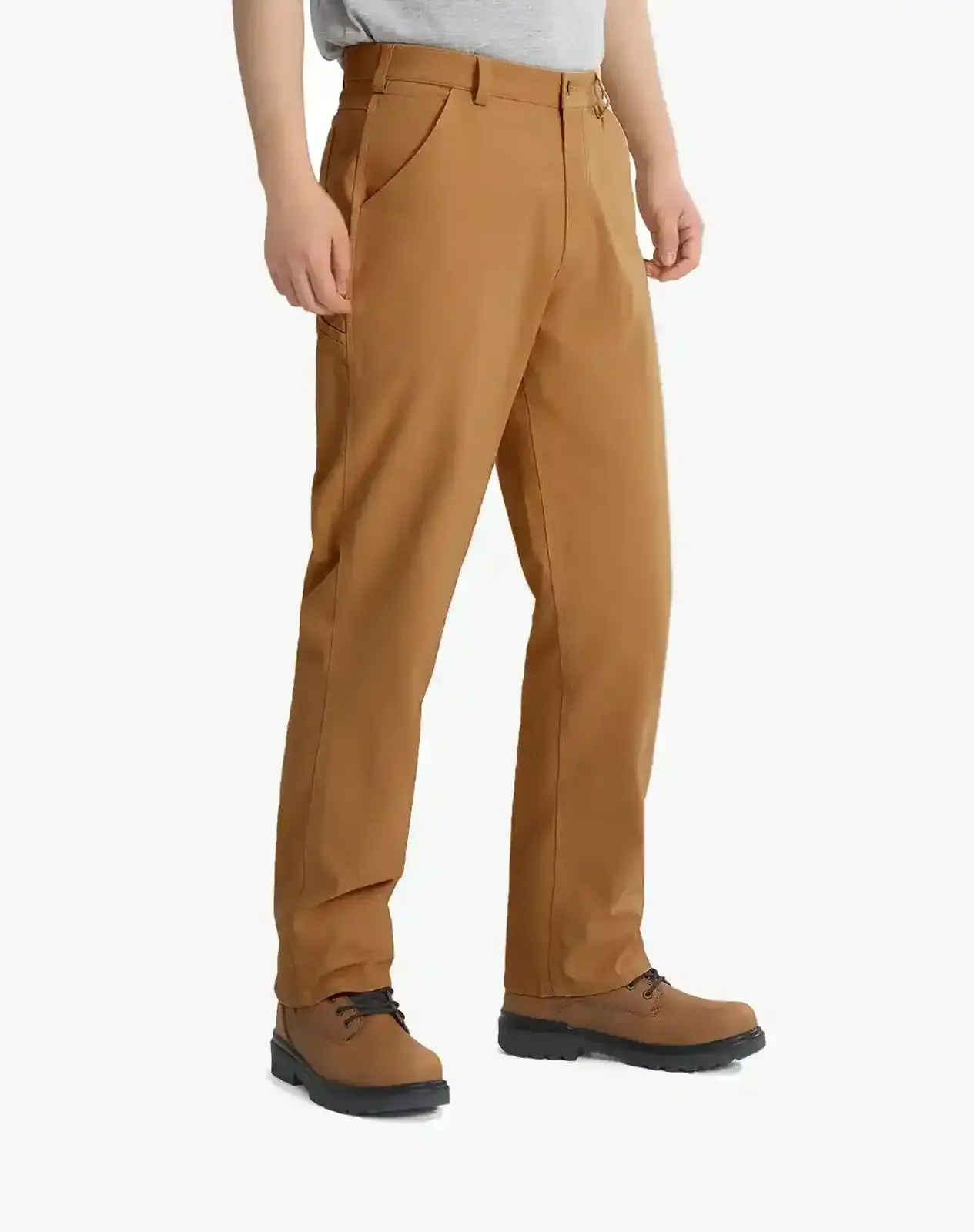Brown Men's Basic Cotton Work Pants for GZ36MCP image 3