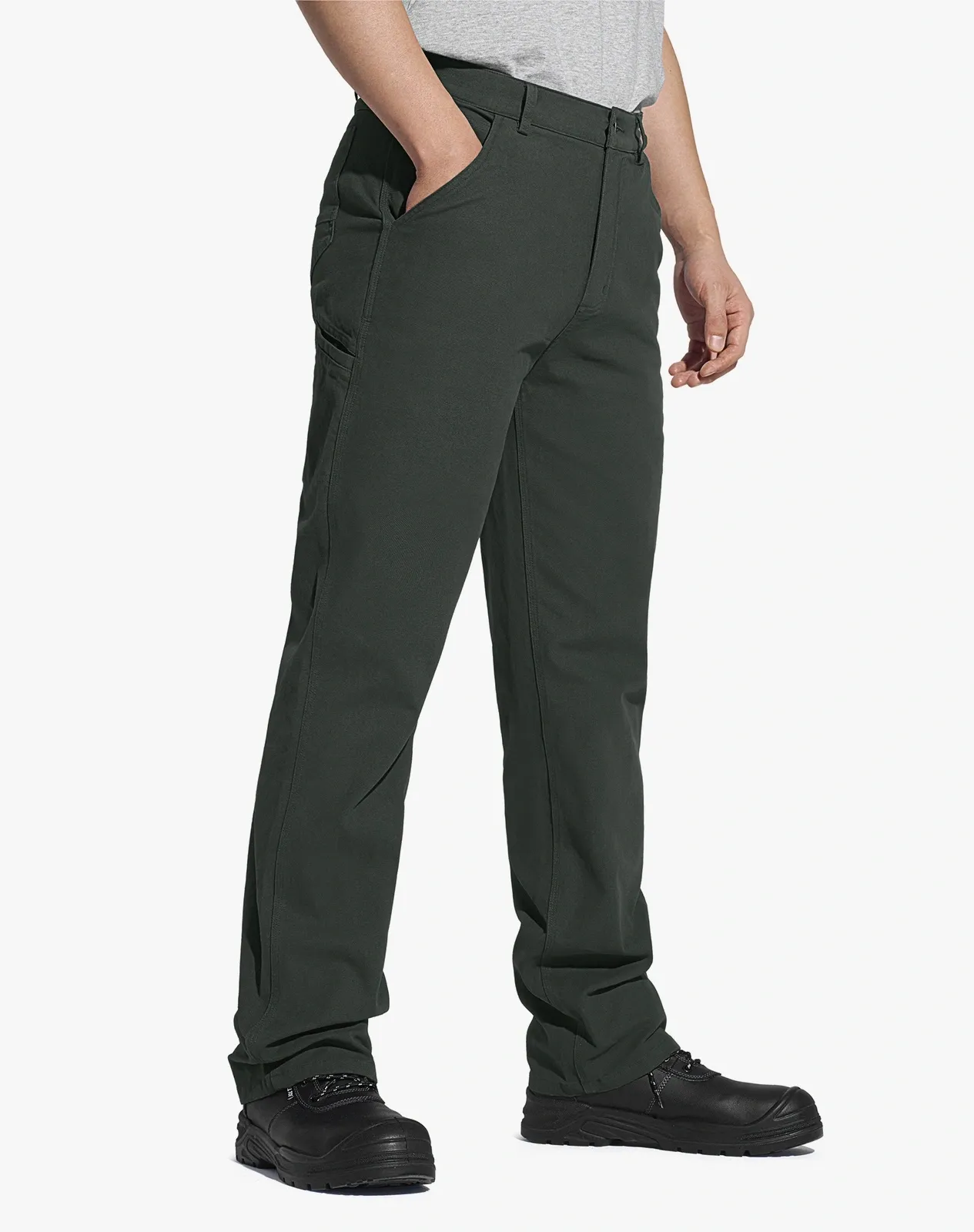 Green Men's Basic Cotton Work Pants for GZ36MCP image 4
