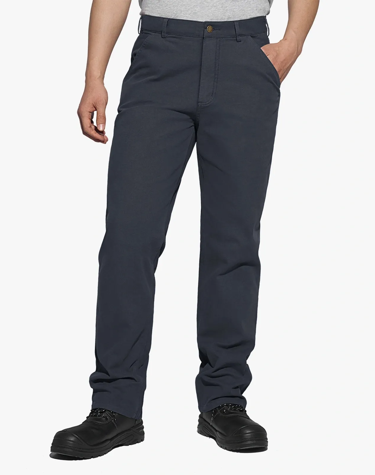 Grey Men's Basic Cotton Work Pants for GZ36MCP image 1