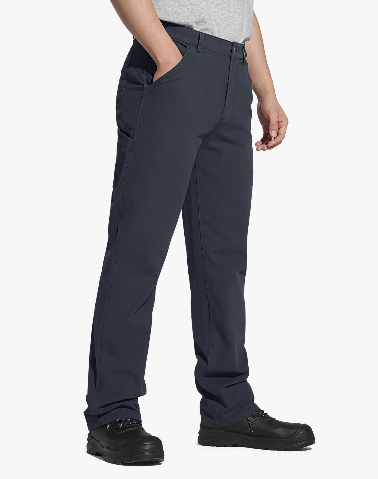 Grey Men's Basic Cotton Work Pants for GZ36MCP image 4