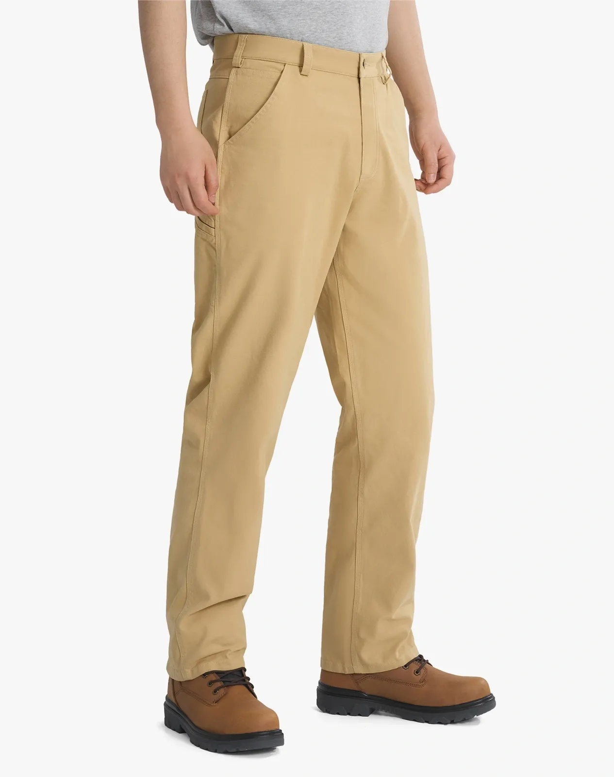 Khaki Men's Basic Cotton Work Pants for GZ36MCP image 2