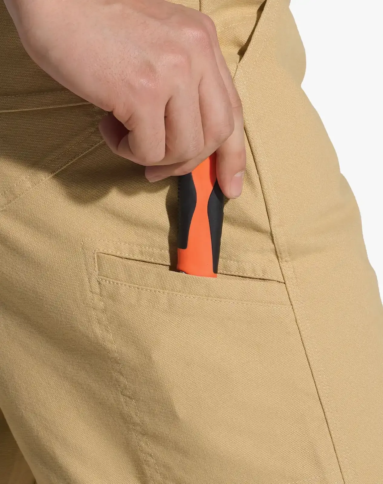 Khaki Men's Basic Cotton Work Pants for GZ36MCP image 6