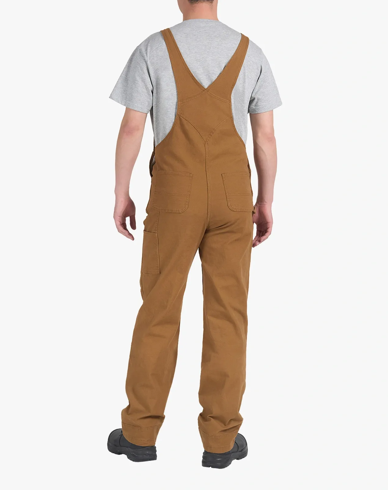 Brown Men's Stretch Canvas Bib Overalls for GZ37MCP image 2