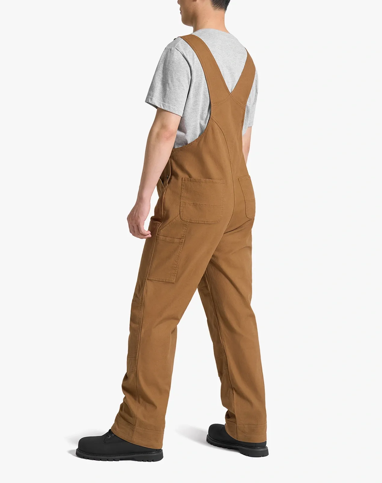 Brown Men's Stretch Canvas Bib Overalls for GZ37MCP image 4