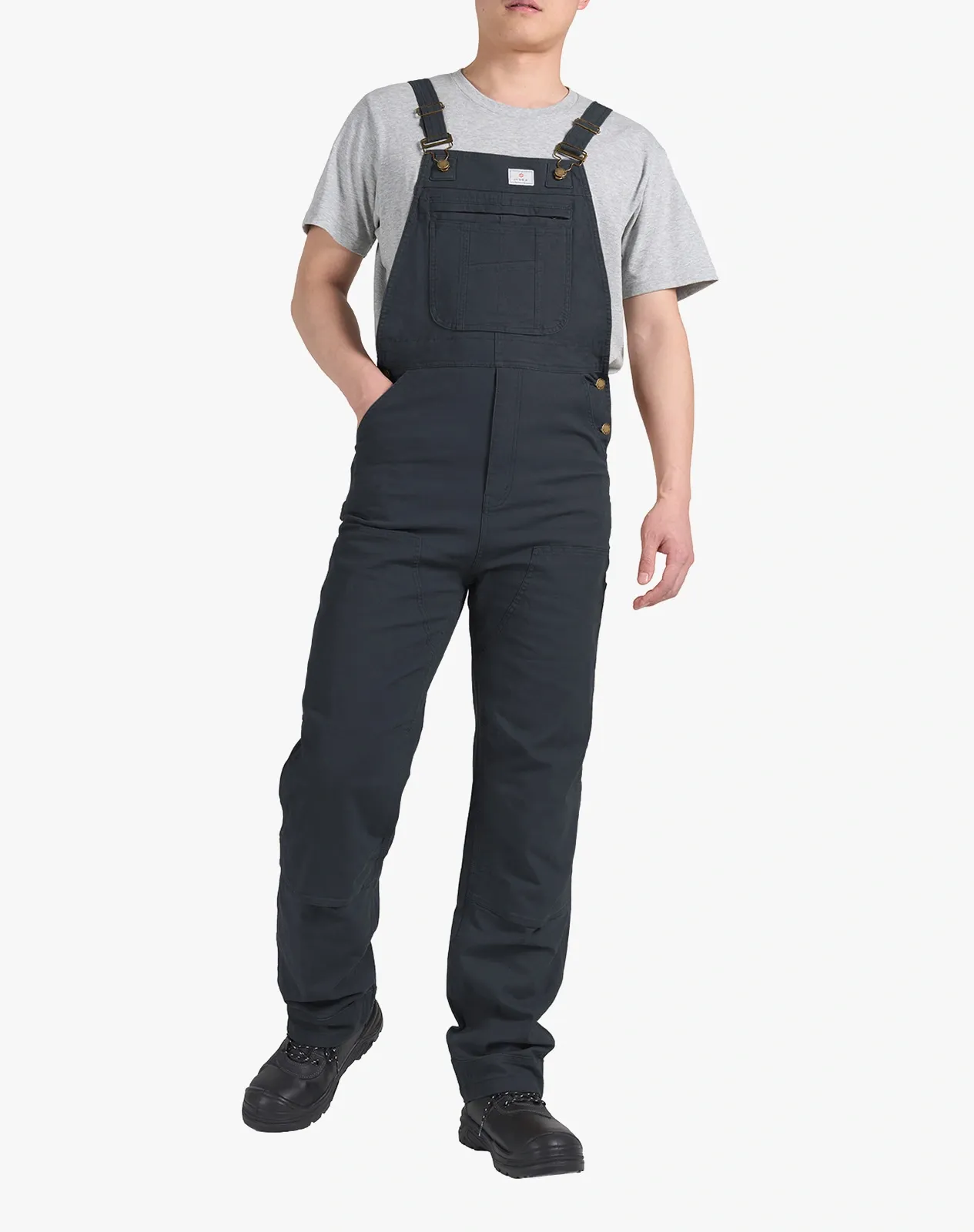 Grey Men's Stretch Canvas Bib Overalls for GZ37MCP image 1