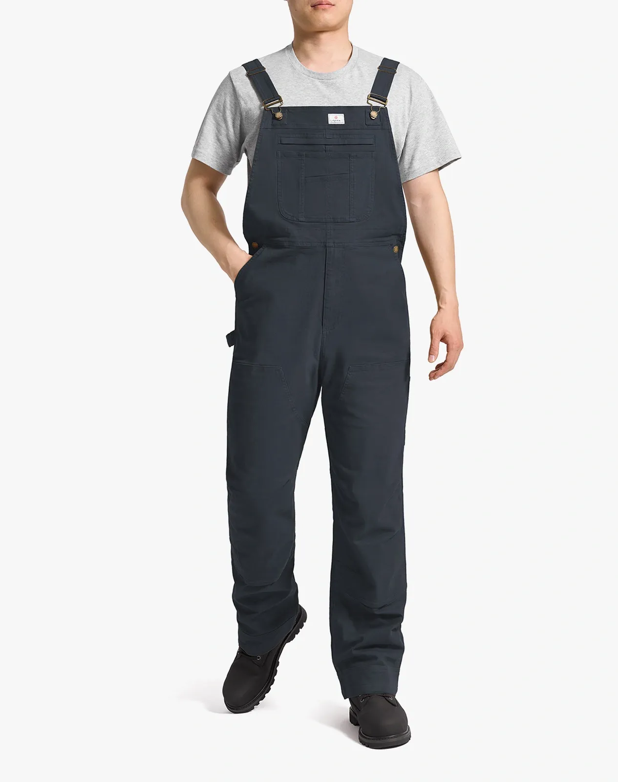 Grey Men's Stretch Canvas Bib Overalls for GZ37MCP image 3