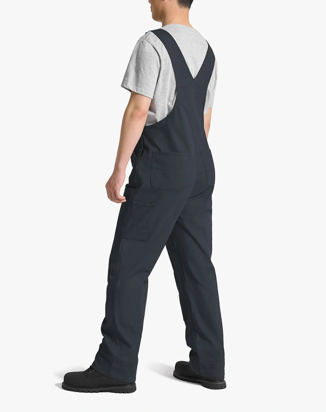 Grey Men's Stretch Canvas Bib Overalls for GZ37MCP image 4