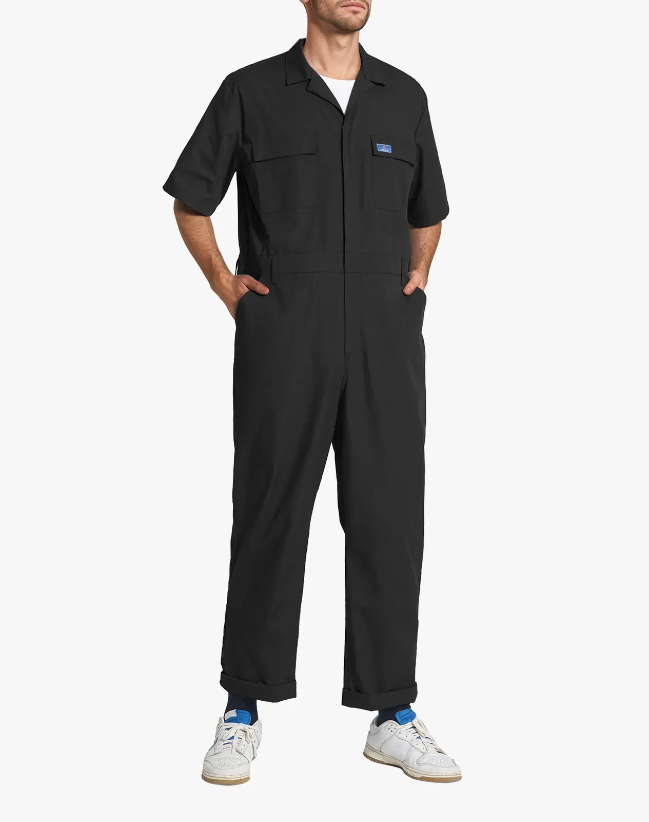 Men's Short-Sleeve Work Coverall with Utility Pockets for GZ38MCP image 3