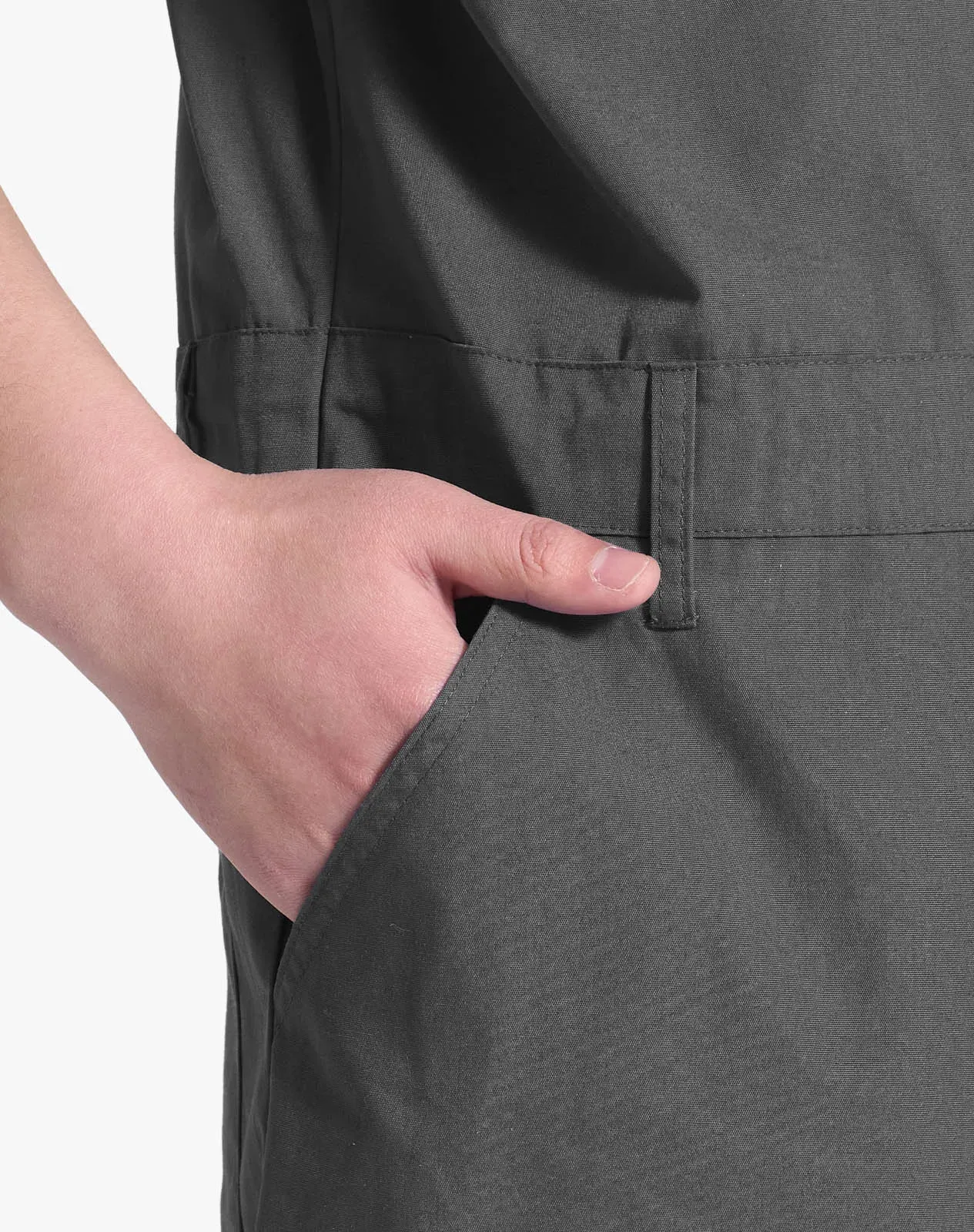 Grey Men's Short-Sleeve Work Coverall with Utility Pockets for GZ38MCP image 4