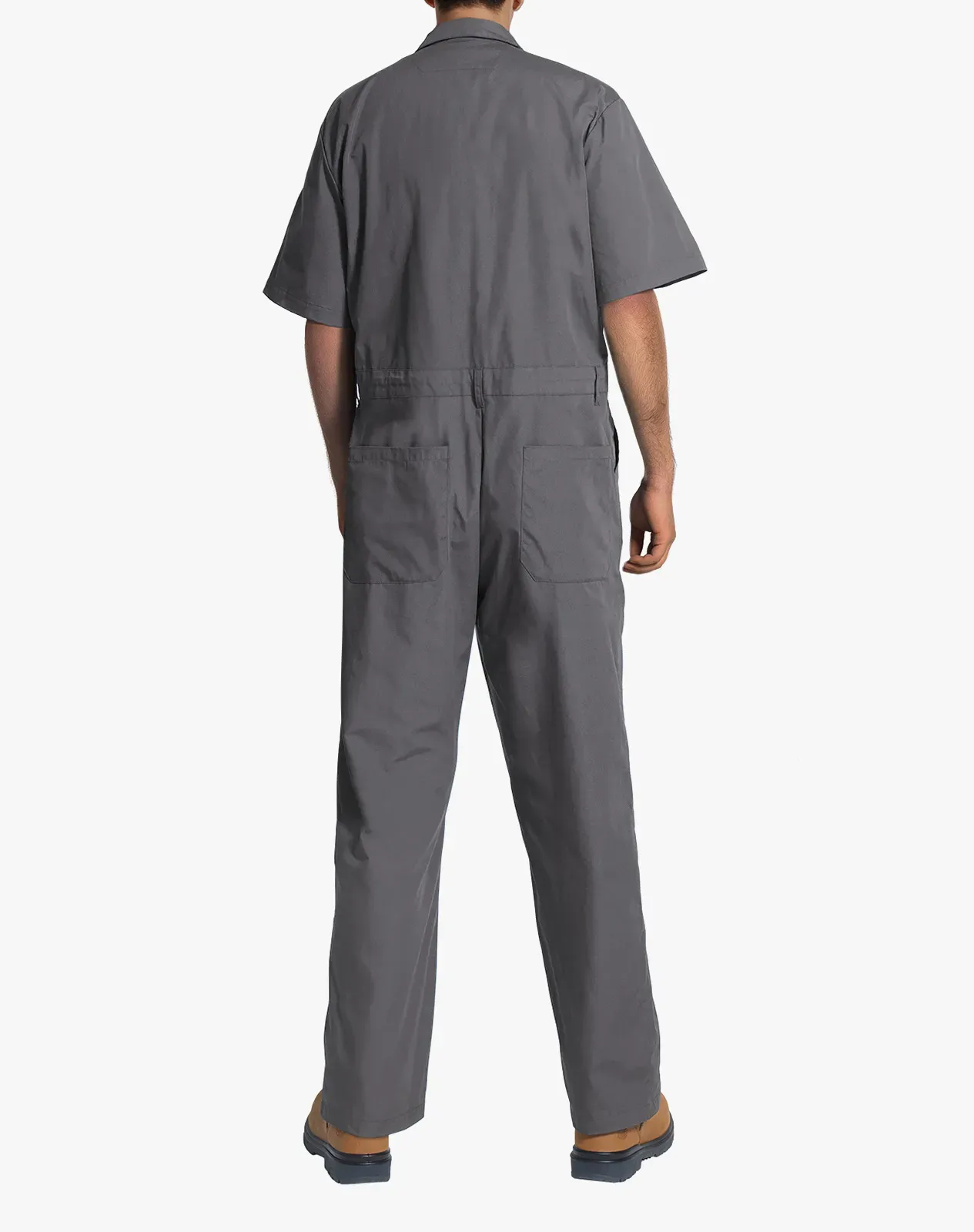 Grey Men's Short-Sleeve Work Coverall with Utility Pockets for GZ38MCP image 6