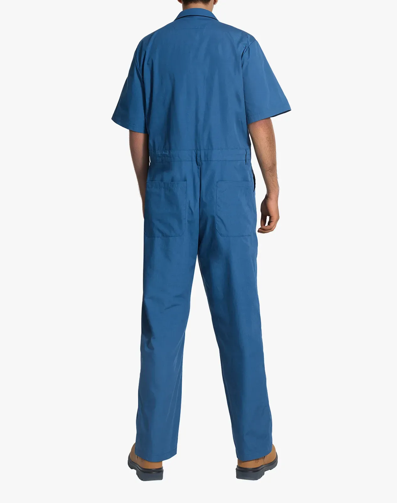 Navy Men's Short-Sleeve Work Coverall with Utility Pockets for GZ38MCP image 6