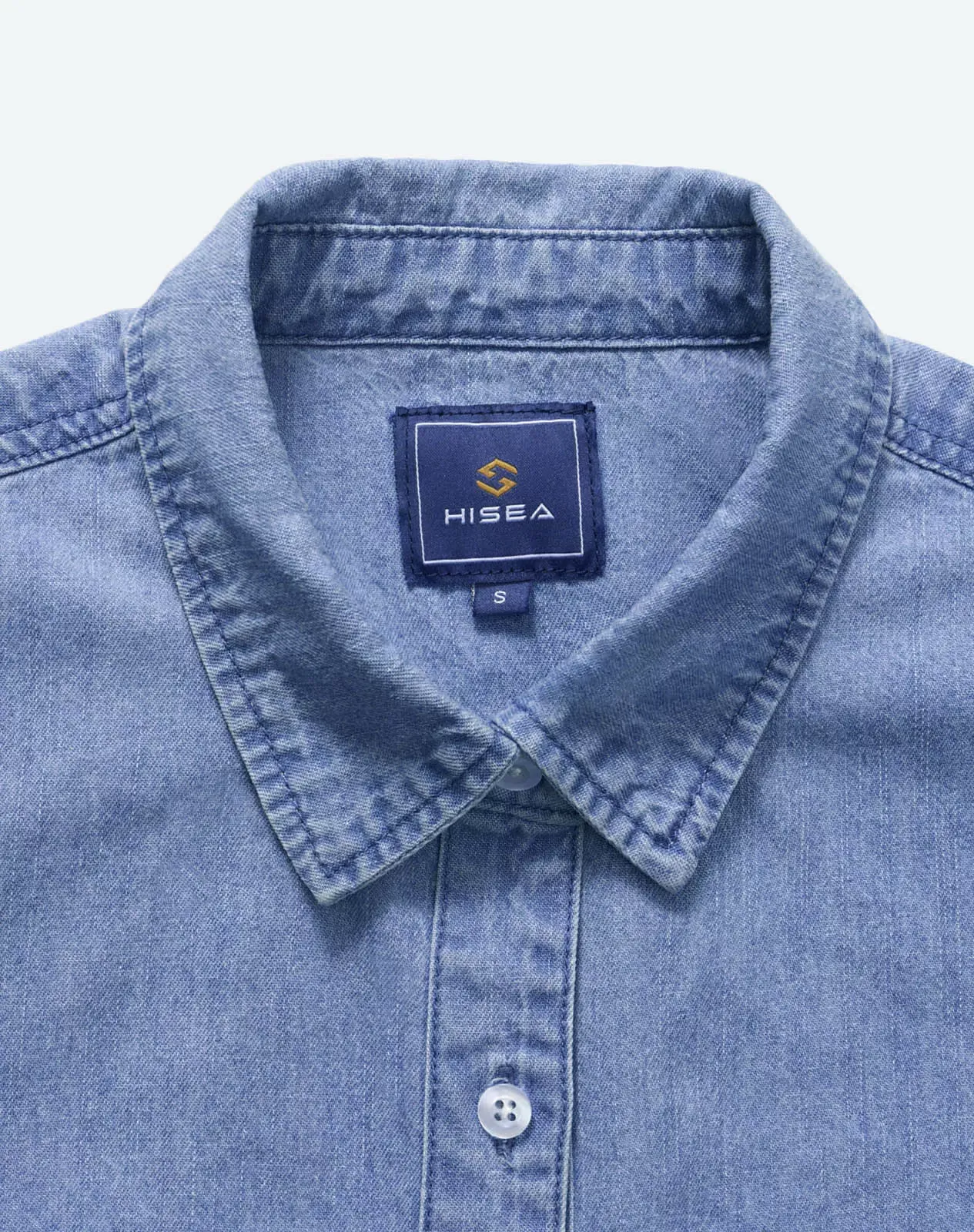 Blue Women's Lightweight Long-Sleeve Chambray Shirt | HISEA