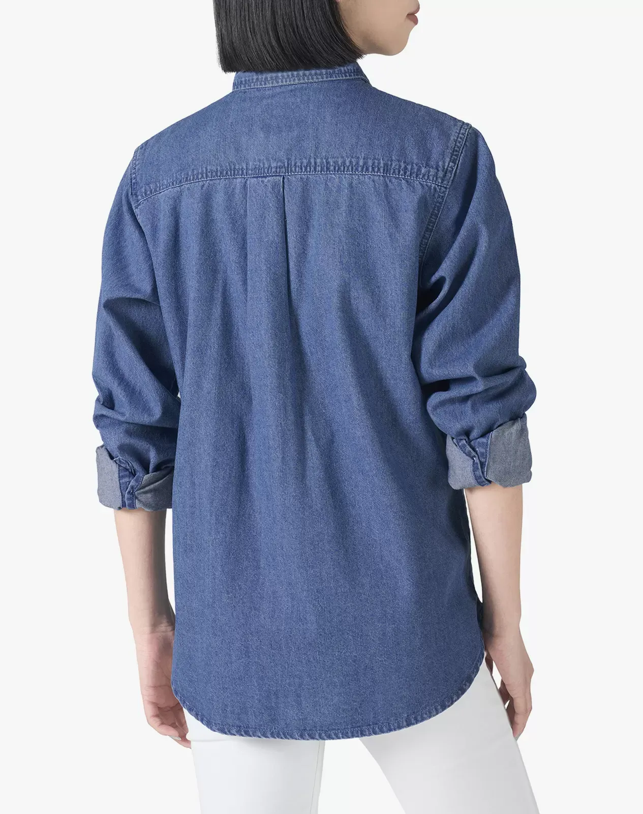 Women's Lightweight Long-Sleeve Chambray Shirt for GZ39WCP image 6