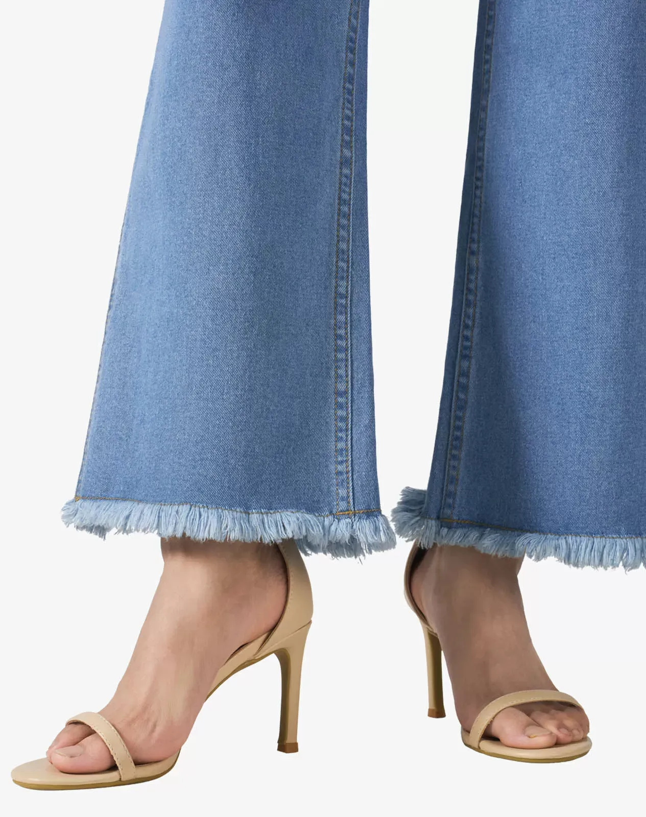 Stone washed blue Women's Wide-Leg Denim Overalls for GZ41WCP image 5