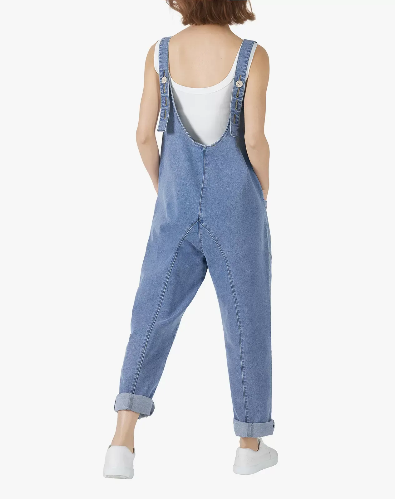 Women's Sleeveless Jumpsuit Lightweight One-Piece Workwear for GZ42WCP image 2