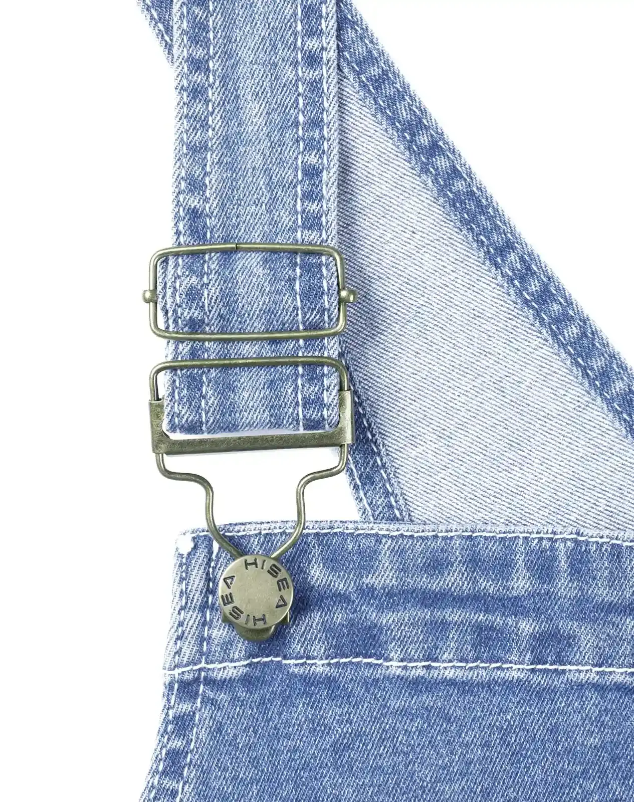 Stone washed blue Men's Casual Denim Bib Overalls for GZ43MCP image 6