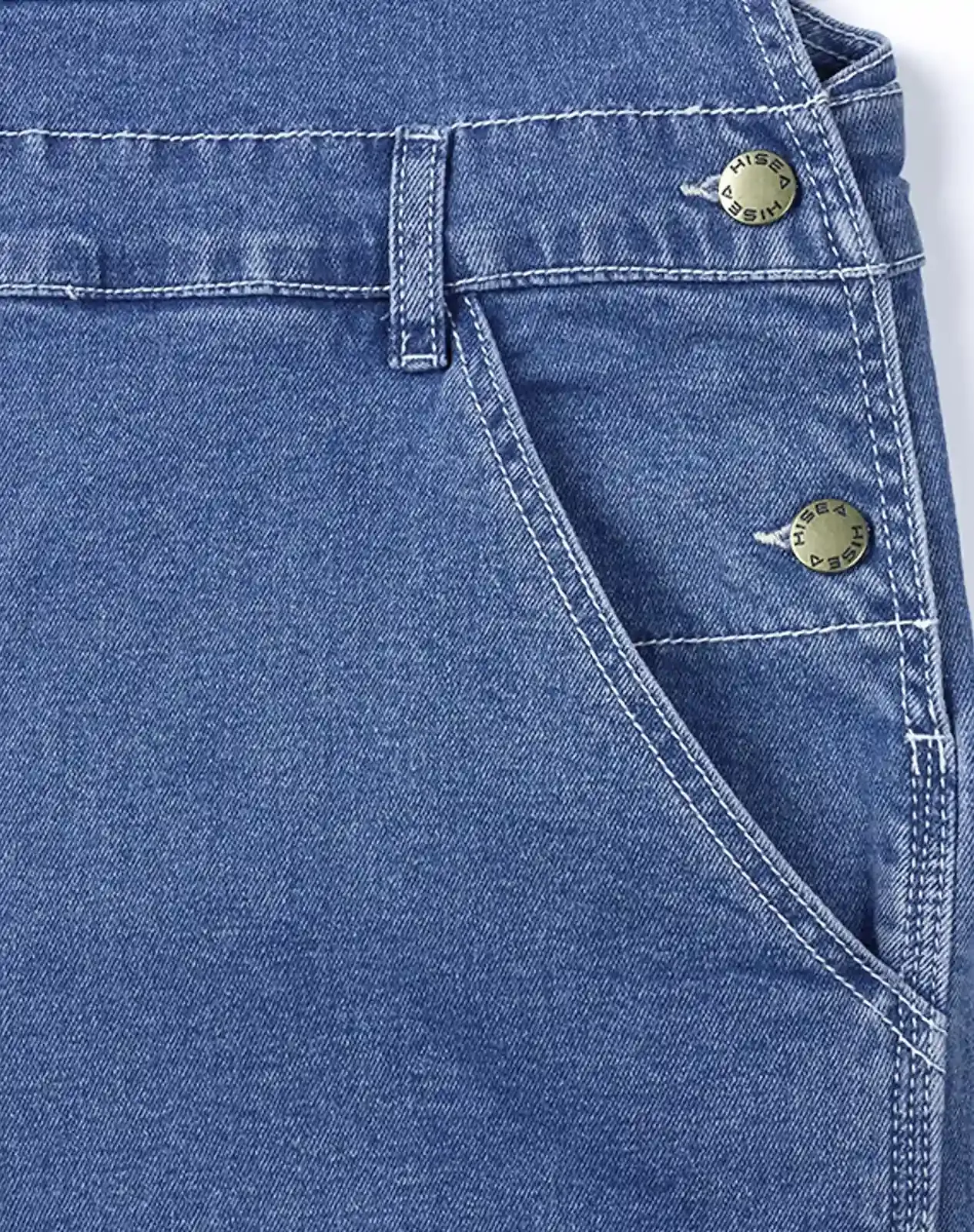 Navy Men's Casual Denim Bib Overalls for GZ43MCP image 5