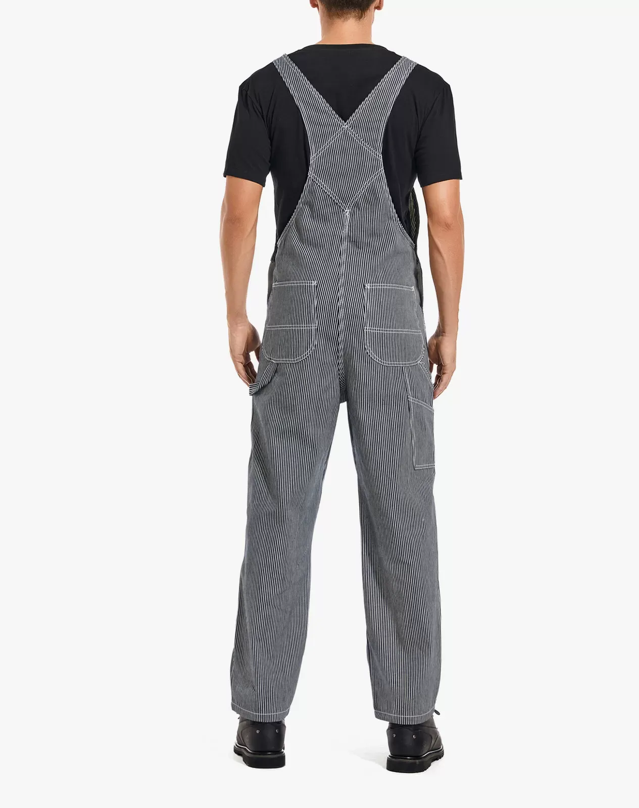 Stripe Men's Denim Bib Overall with Tool Pockets for GZ46MCP image 2