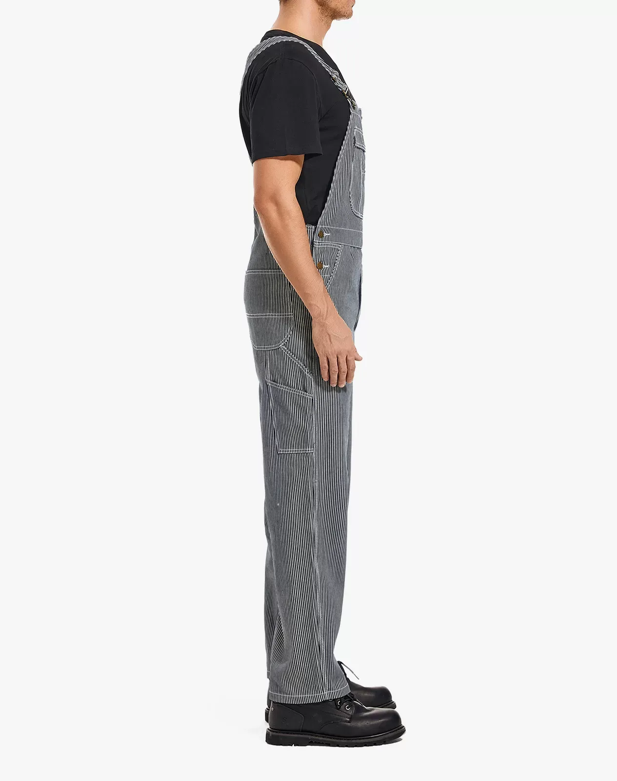 Stripe Men's Denim Bib Overall with Tool Pockets for GZ46MCP image 3