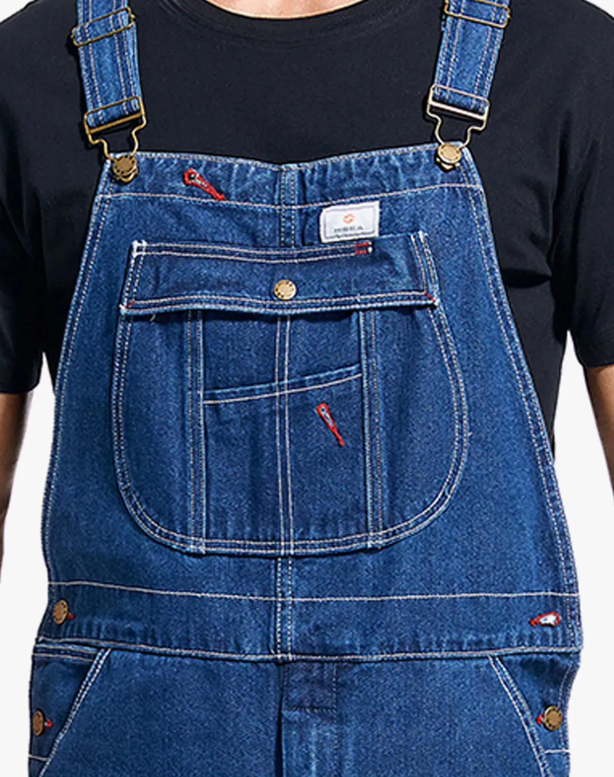Men's Denim Bib Overalls with Tool Pockets for GZ46MCP image 5